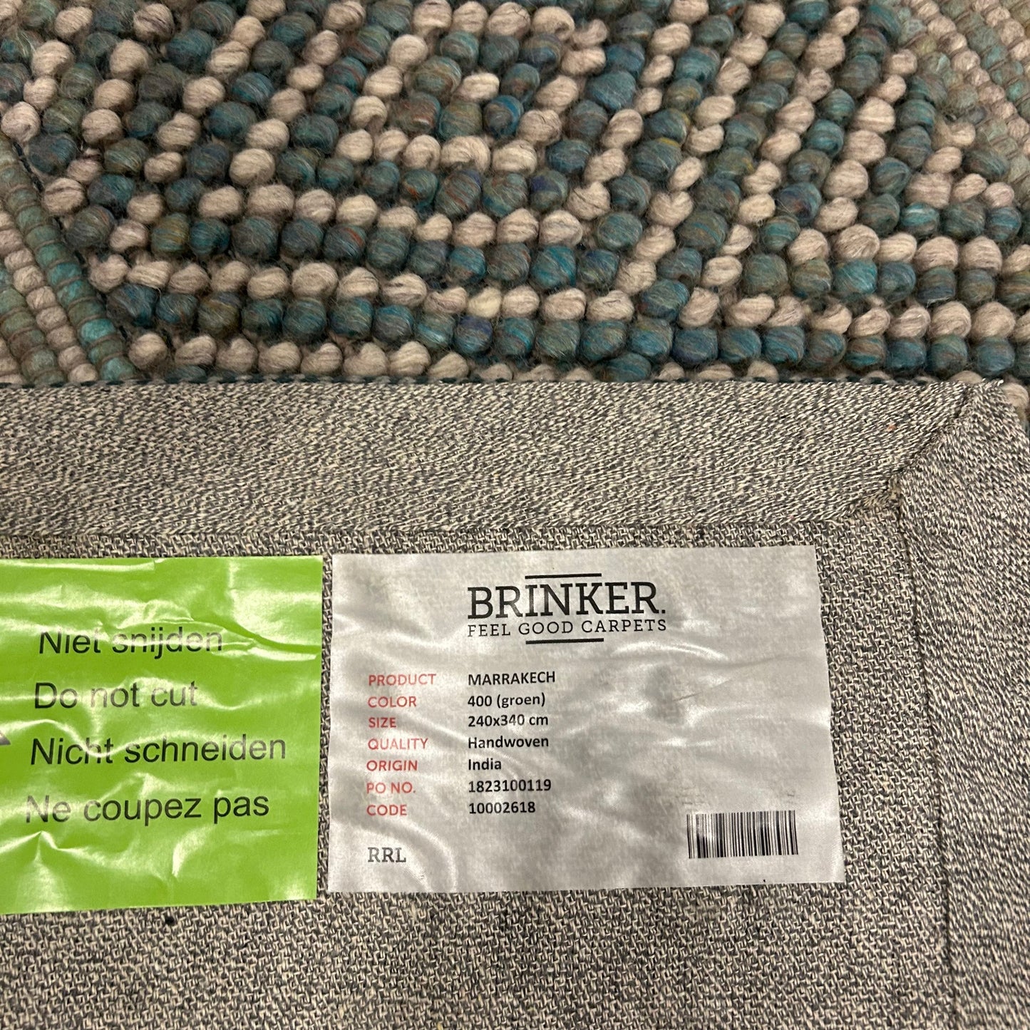 Brinker Carpets Marrakech 400 Groen Vloerkleed - 240x340cm