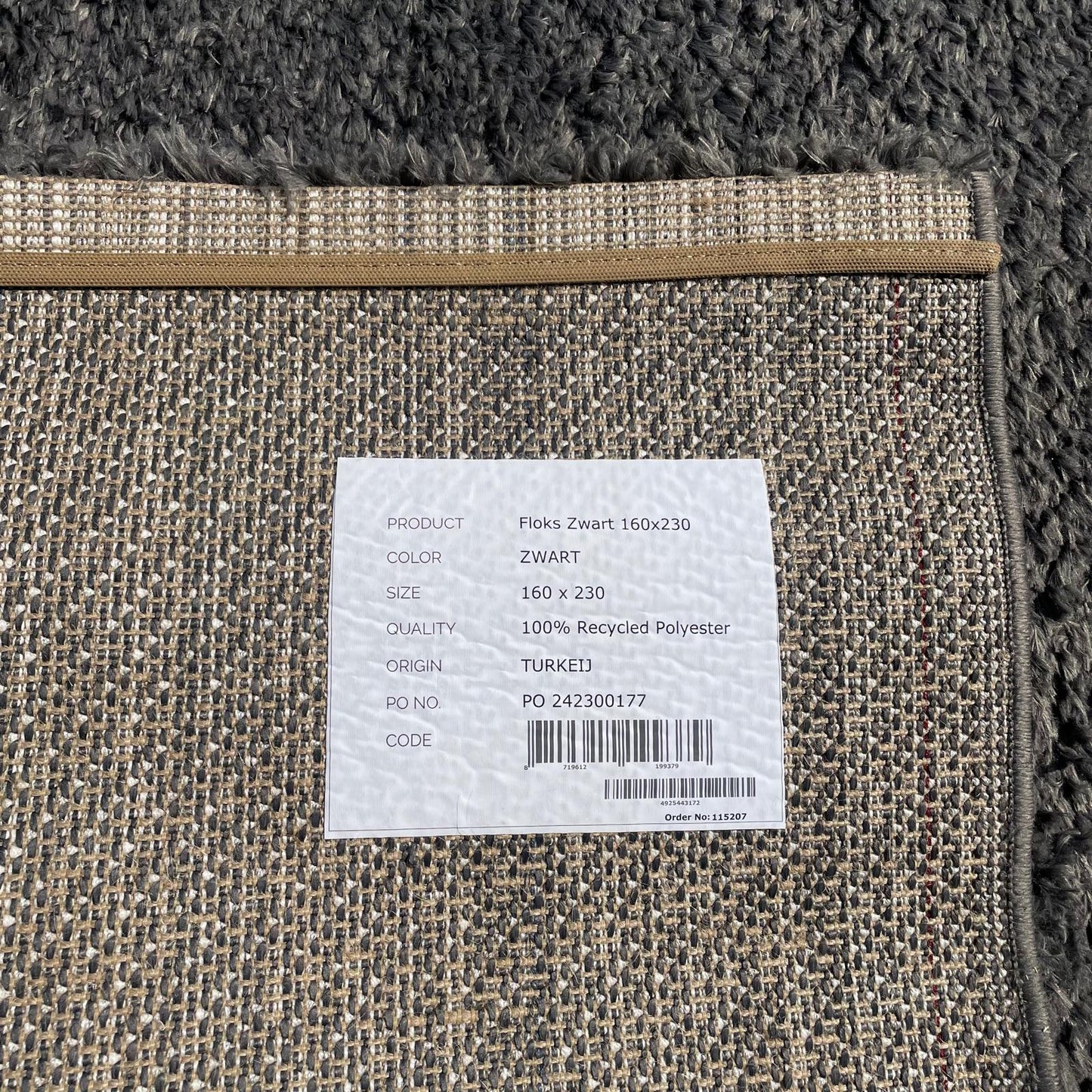 Brinker Carpets Floks Zwart Vloerkleed - 160x230cm
