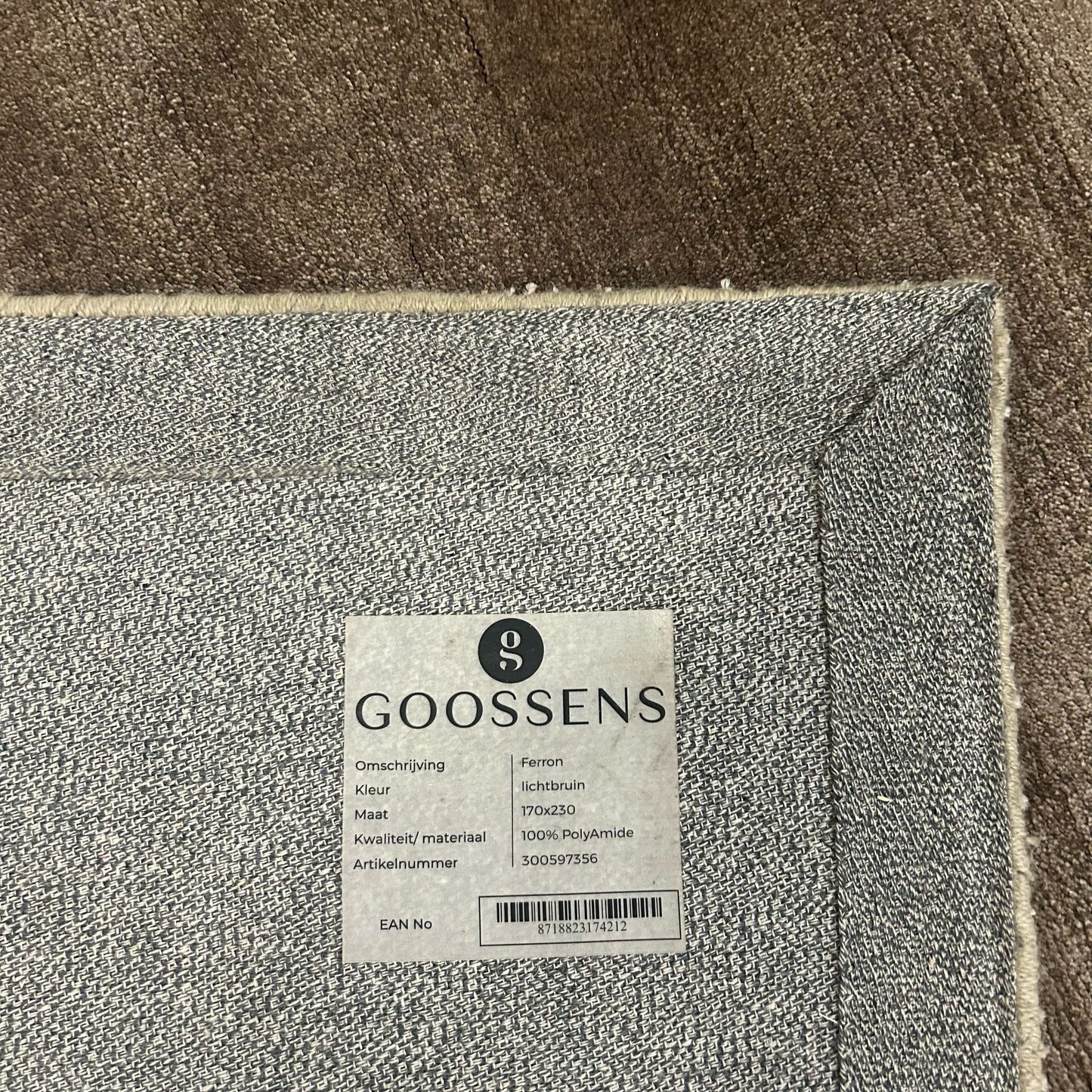 Goossens Ferron Lichtbruin Vloerkleed - 170x230cm