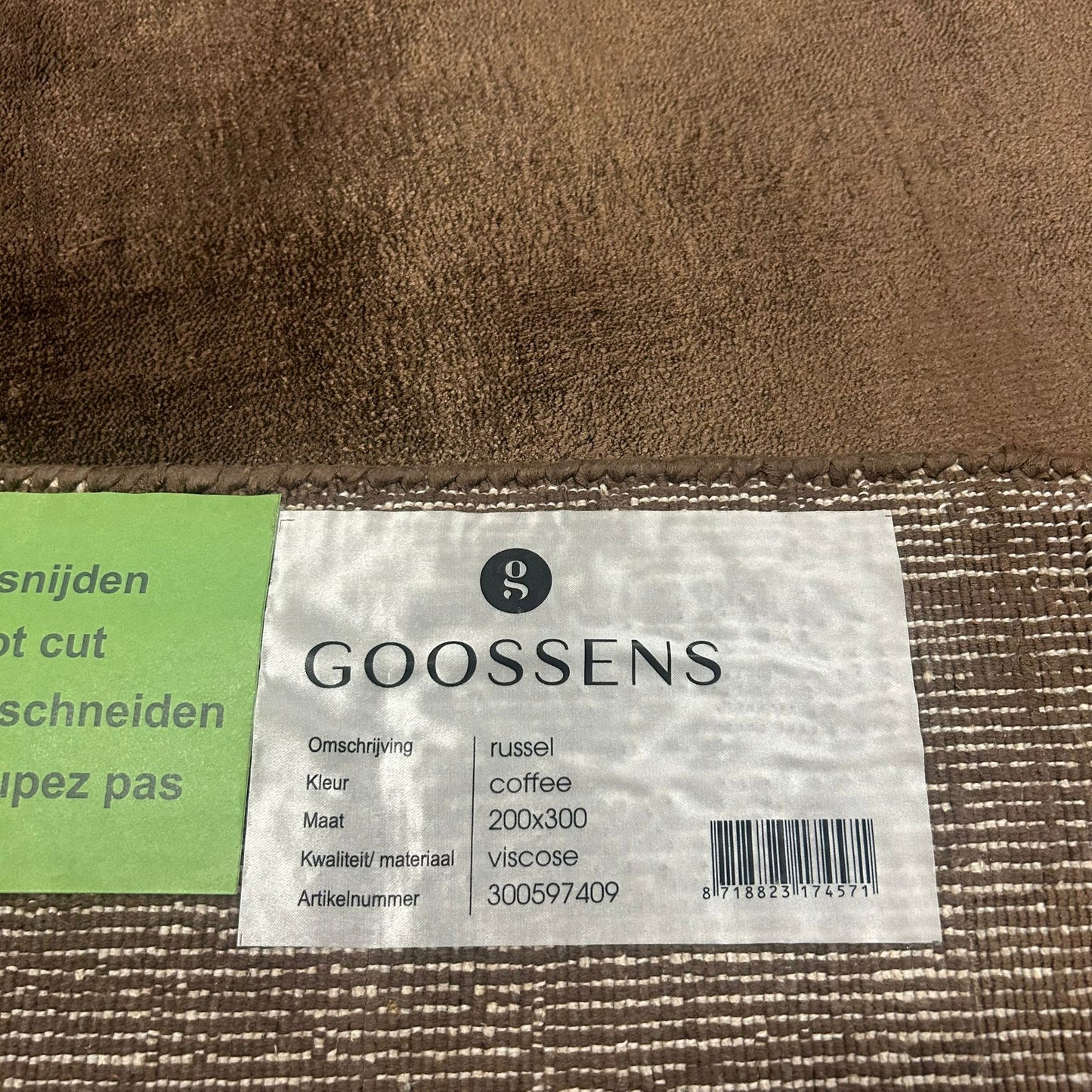 Goossens Russel Coffee Vloerkleed - 200x300cm