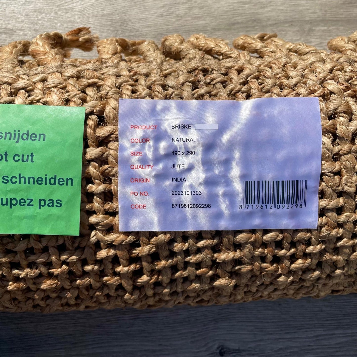 Brinker Carpets Jute Brisket Natural Vloerkleed - 190x290cm