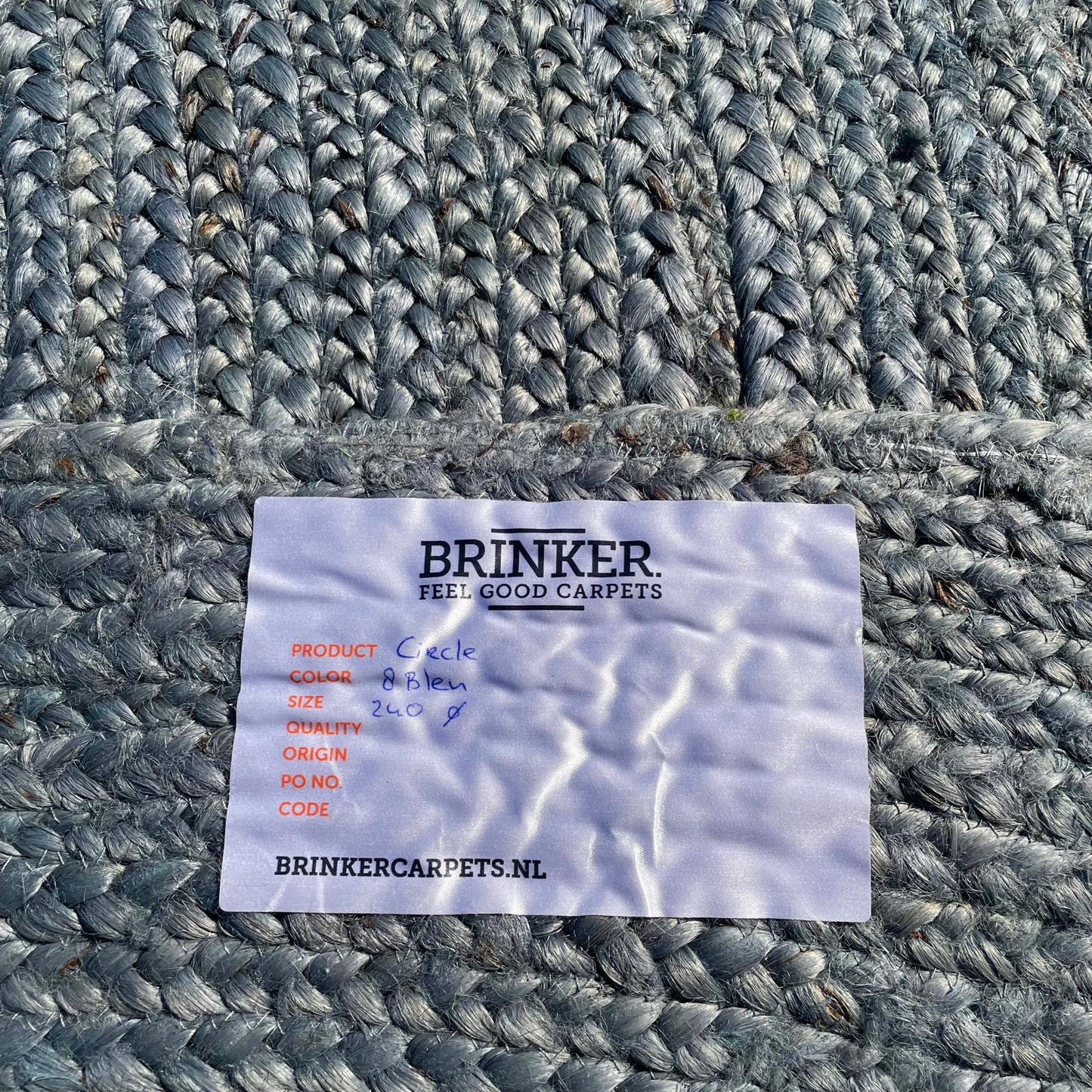 Brinker Carpets Jute Circle Blue Rond Vloerkleed - 240x240cm