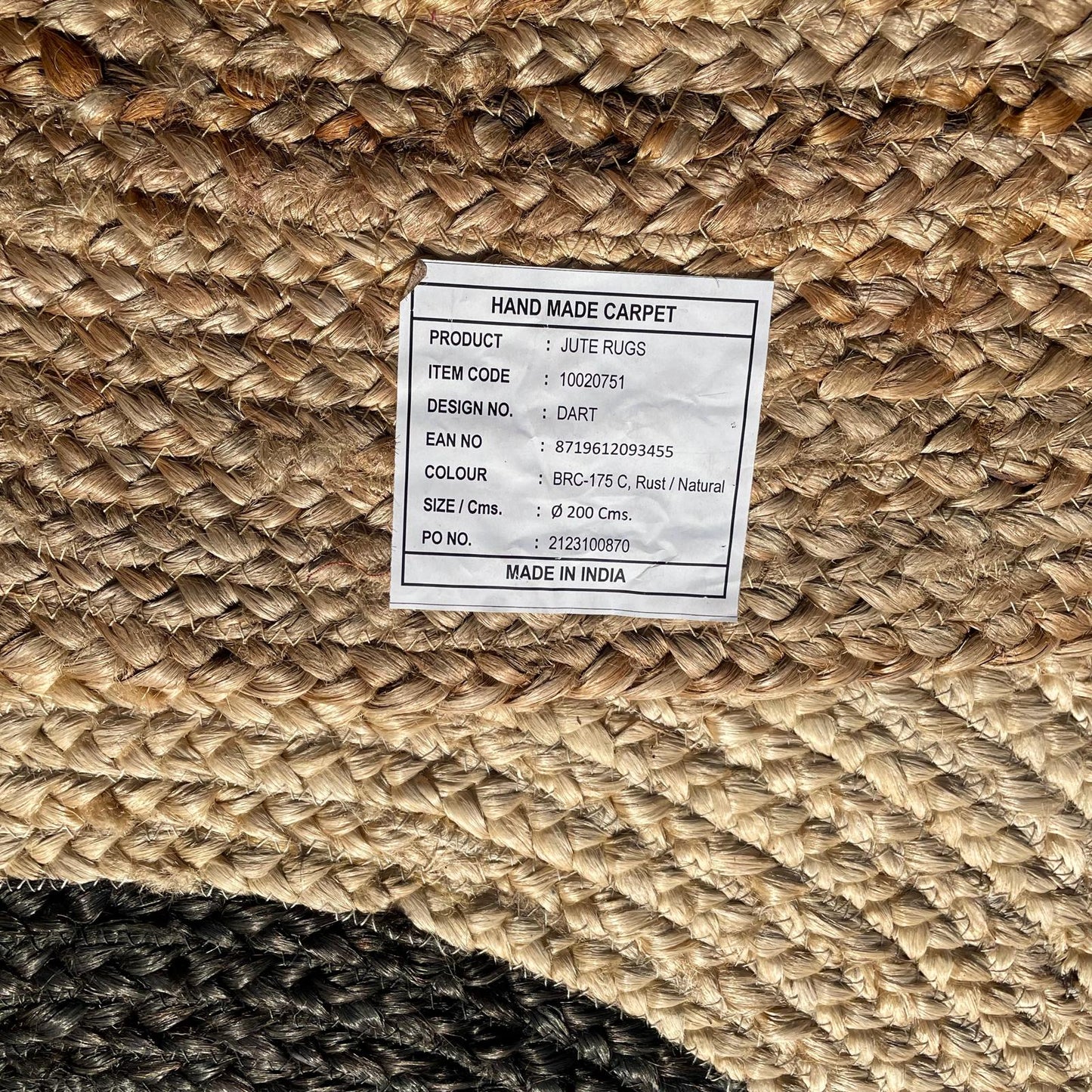 Brinker Carpets Jute Dart Rust Natural Rond Vloerkleed - 200x200cm