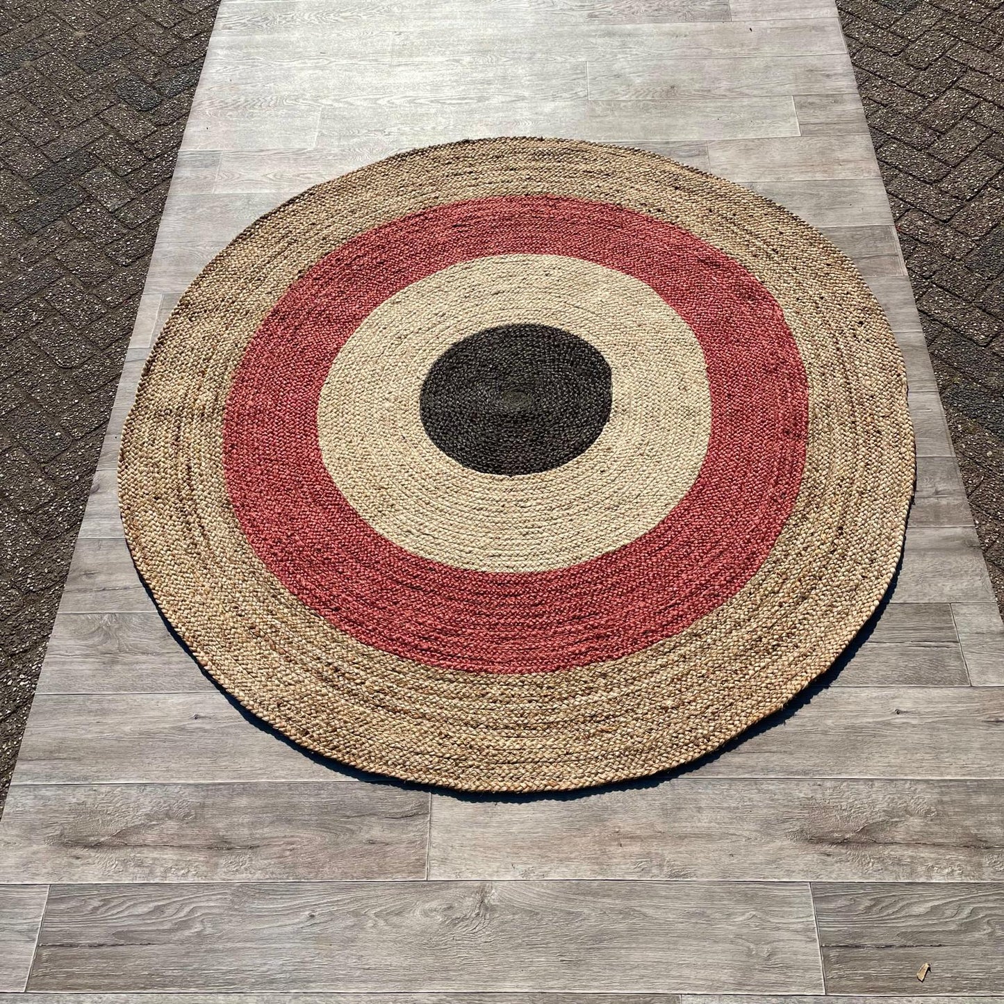 Brinker Carpets Jute Dart Rust Natural Rond Vloerkleed - 200x200cm