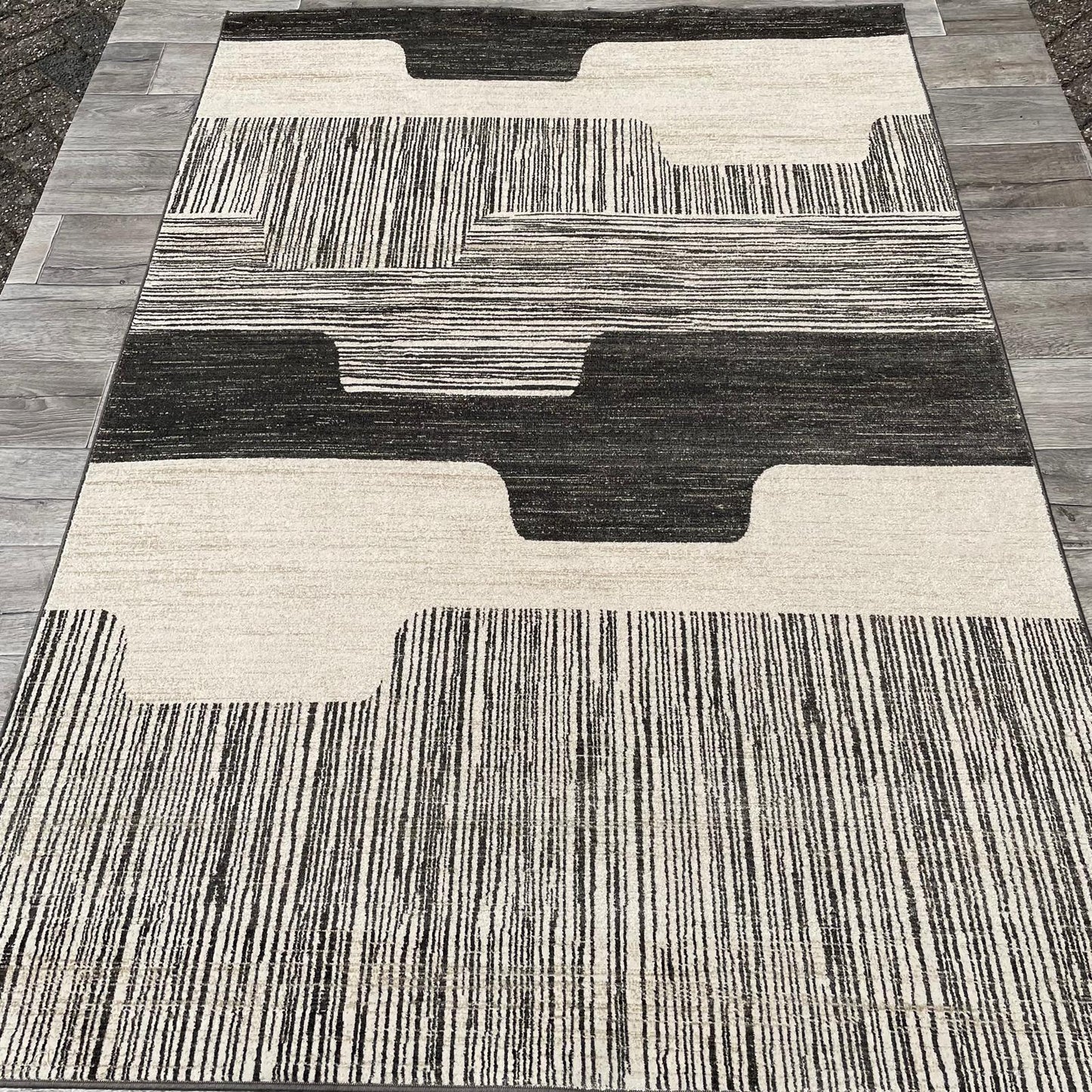 Brinker Carpets Lustrous 922 Black White Vloerkleed - 160x230cm