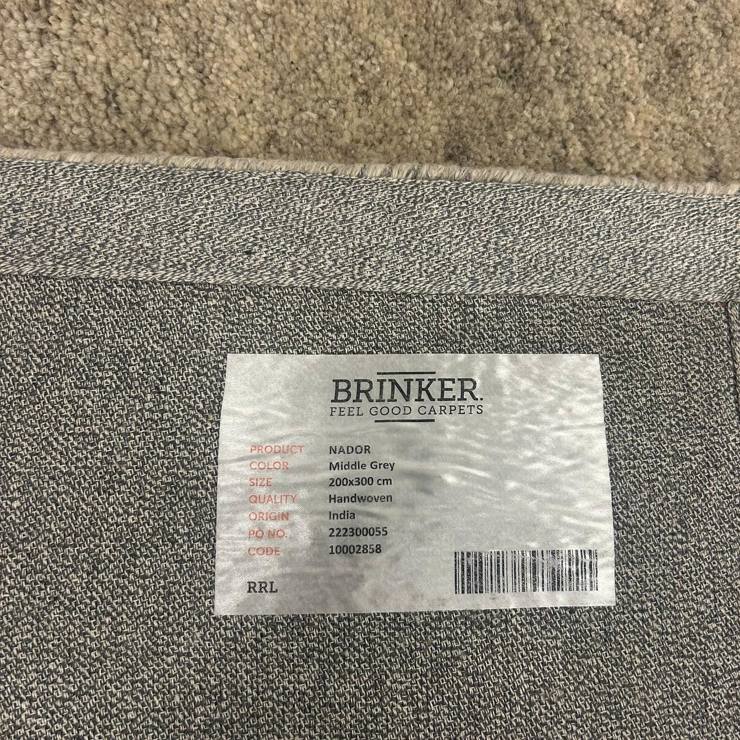 Brinker Carpets Nador Middle Grey Vloerkleed - 200x300cm