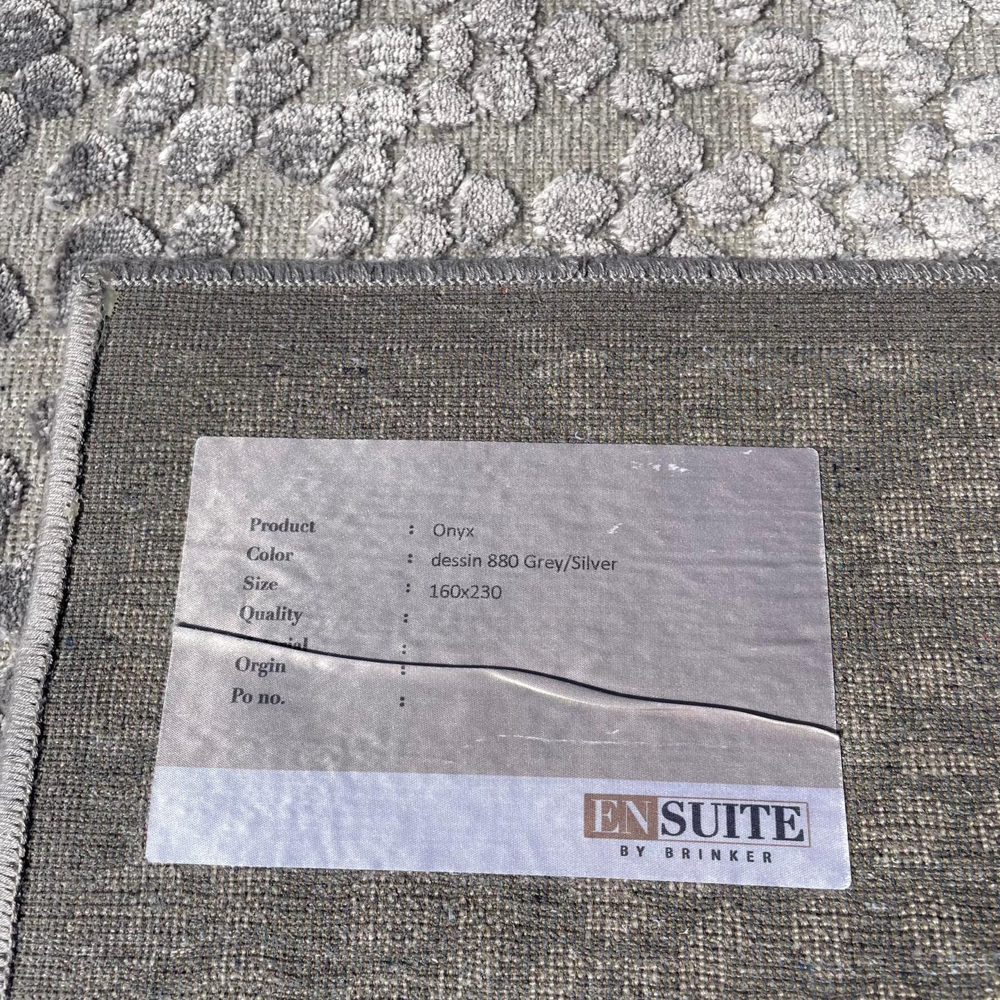 Brinker Carpets Onyx Dessin 880 Grey Silver Vloerkleed - 160x230cm