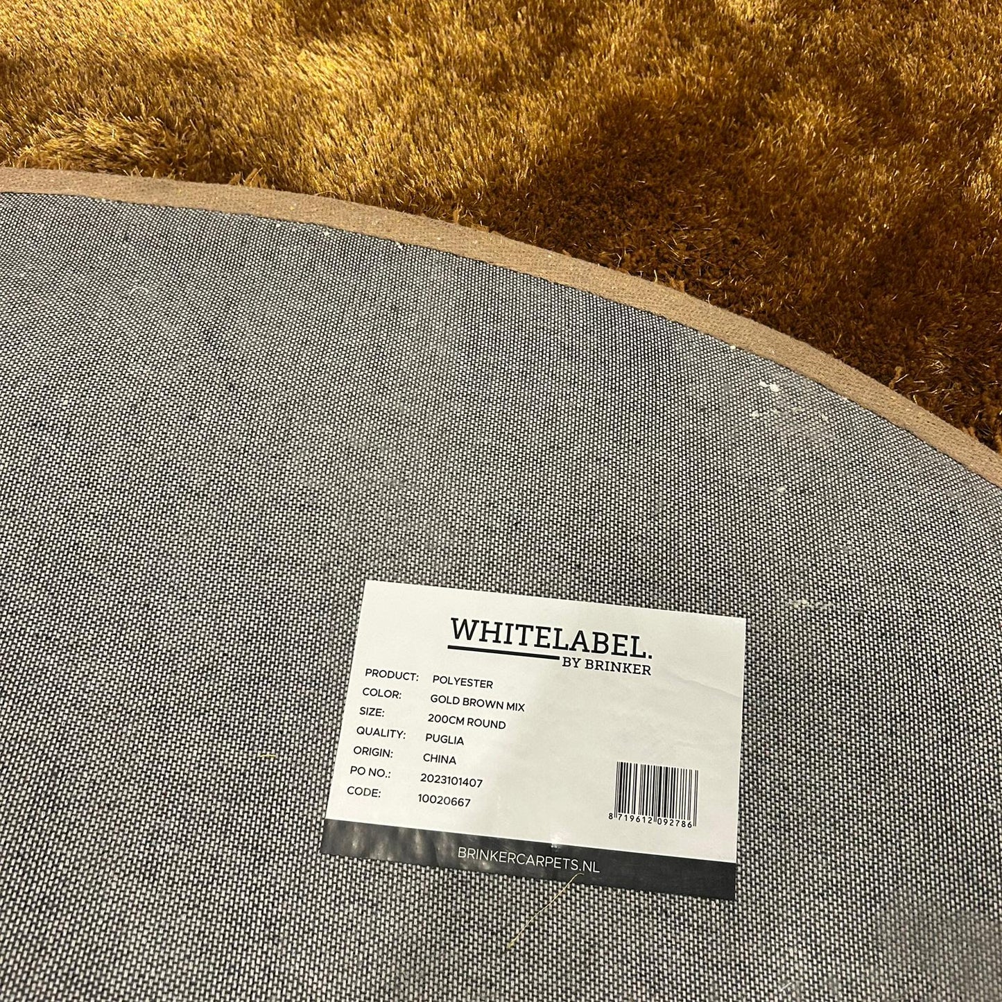 Brinker Carpets Puglia Gold Brown Mix Rond Vloerkleed - 200x200cm
