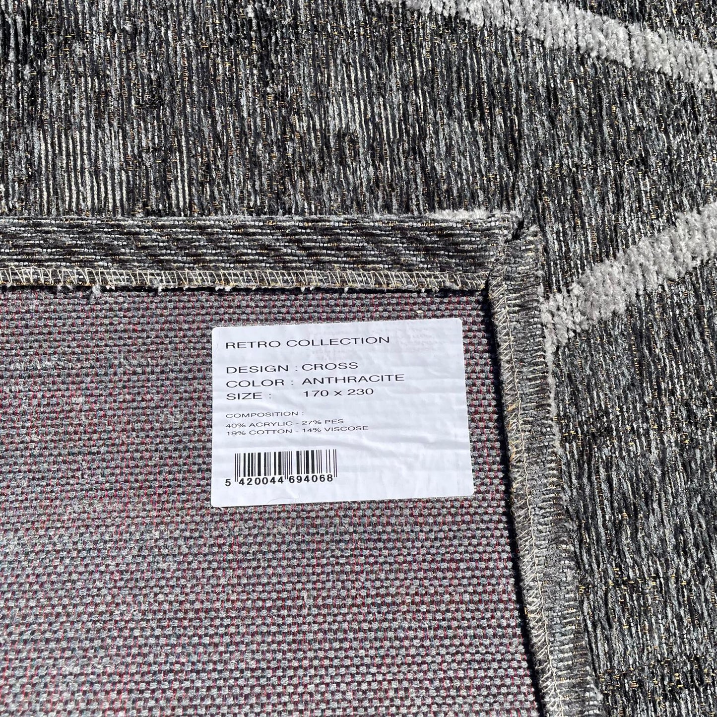 Brinker Carpets Retro Collection Cross Anthracite Vloerkleed - 170x230cm