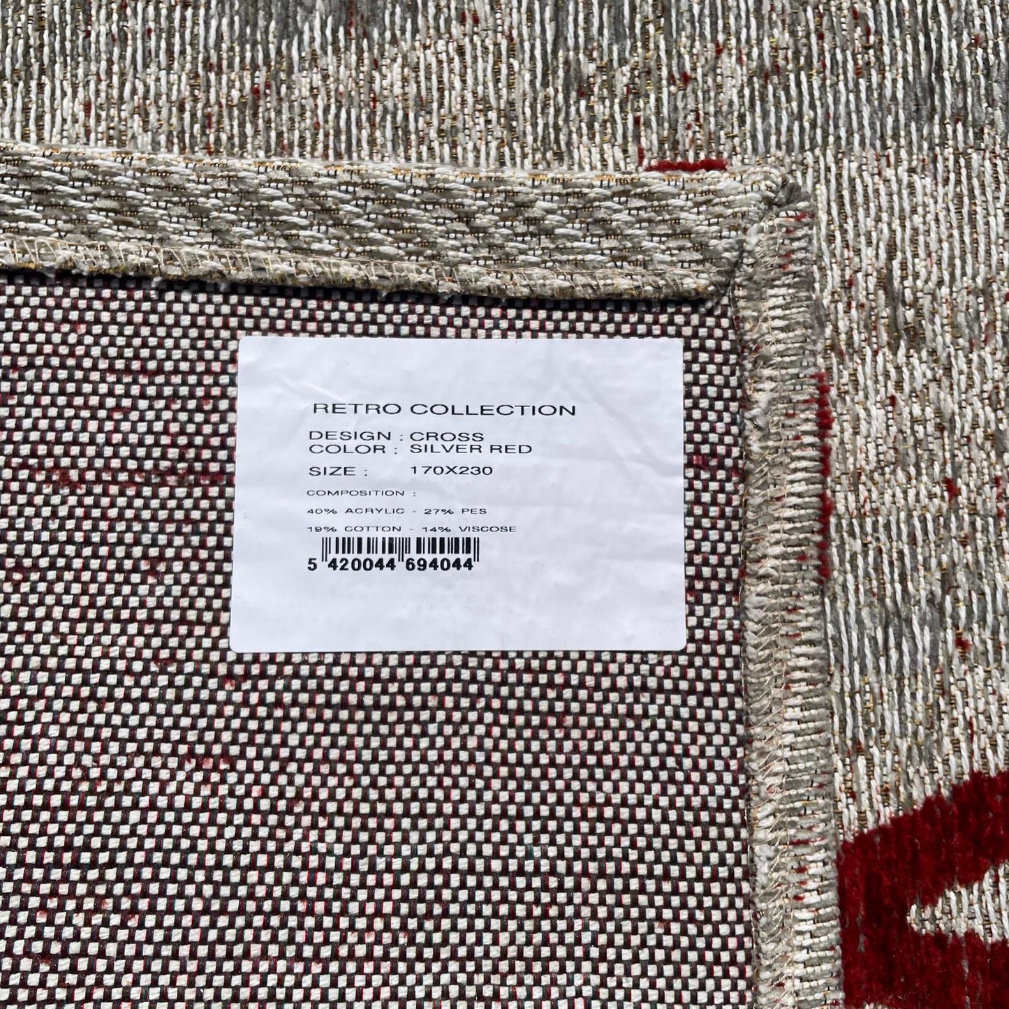 Brinker Carpets Retro Collection Cross Silver Red Vloerkleed - 170x230cm