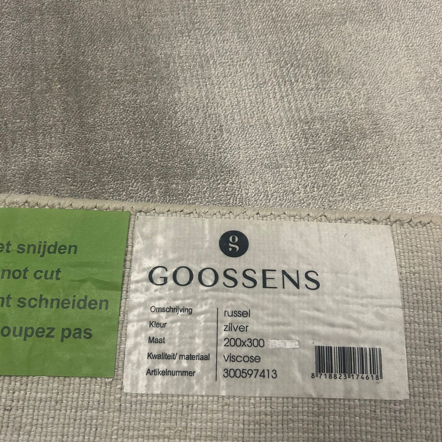 Goossens Russel Zilver Vloerkleed - 200x300cm