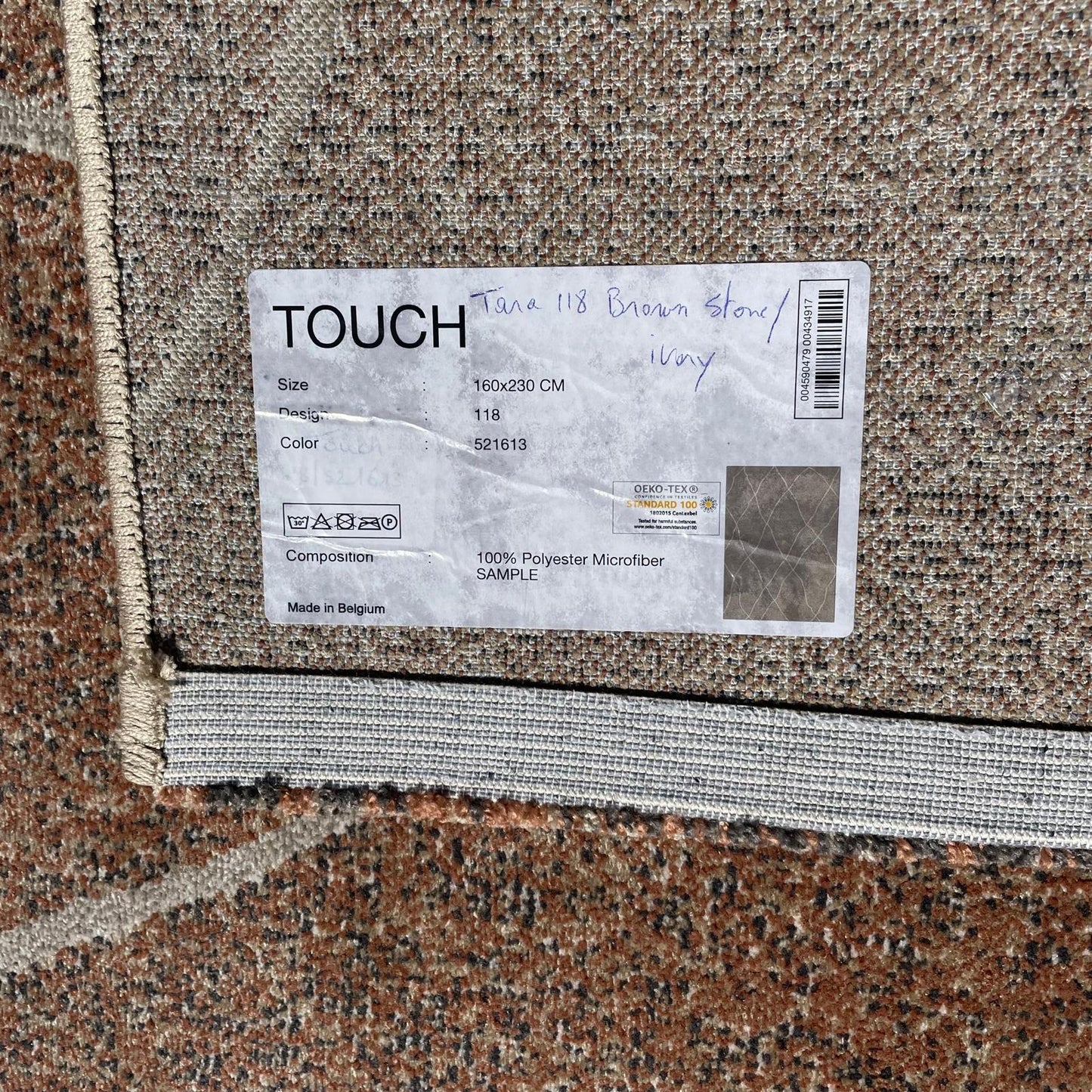 Brinker Carpets Touch 118 Brown Stone Ivory Vloerkleed - 160x230cm
