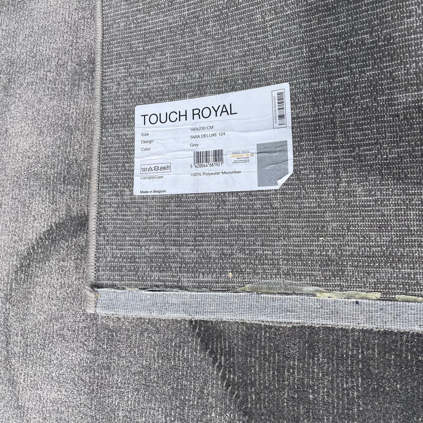 Brinker Carpets Touch Royal Tara Deluxe 124 Grey Vloerkleed - 160x230cm