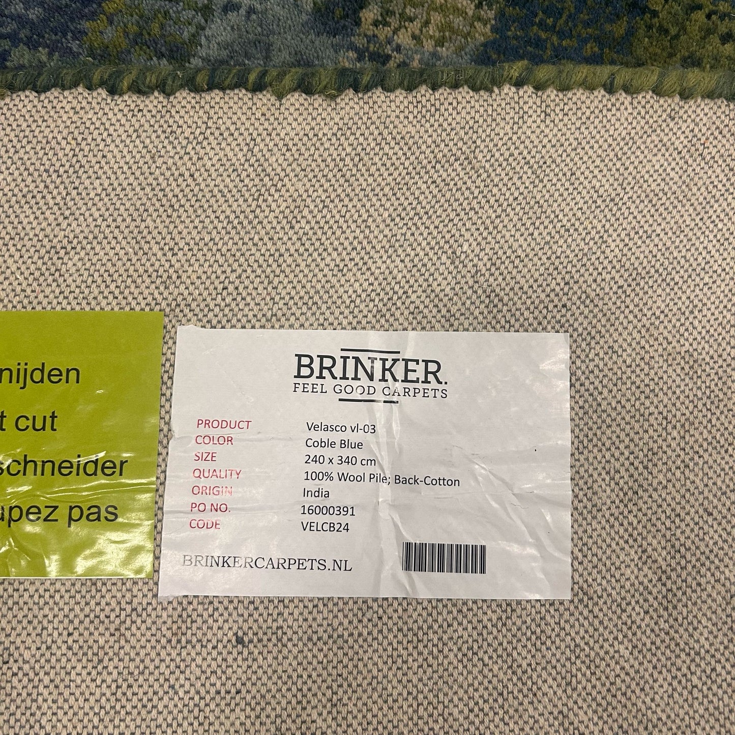 Brinker Carpets Velasco Coble Blue Vloerkleed - 240x340cm