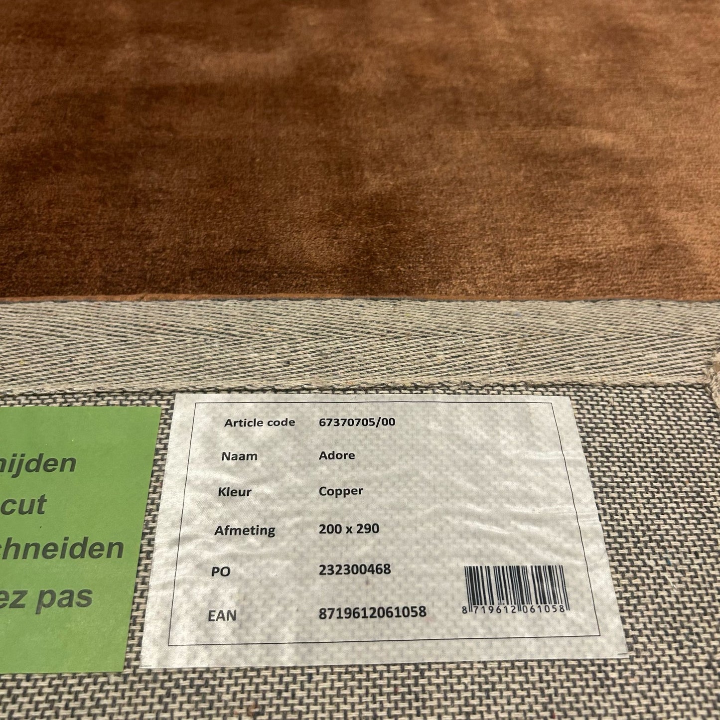 Brinker Carpets Adore Copper Vloerkleed - 200x290cm