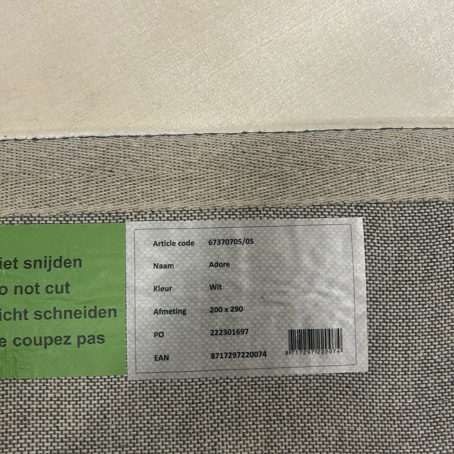 Brinker Carpets Adore White Vloerkleed - 200x290cm