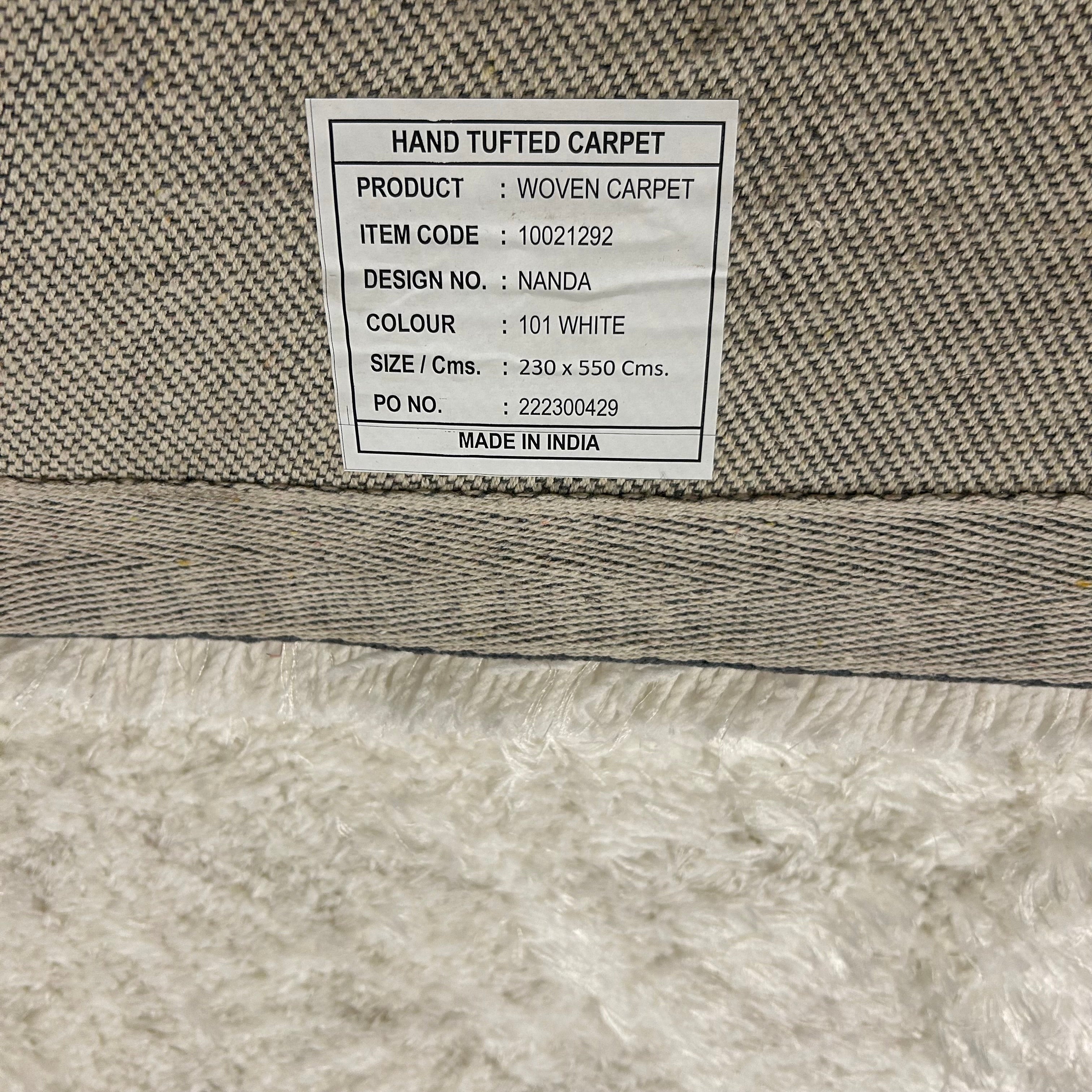 Brinker Carpets Nanda 101 White Vloerkleed - 230x550cm