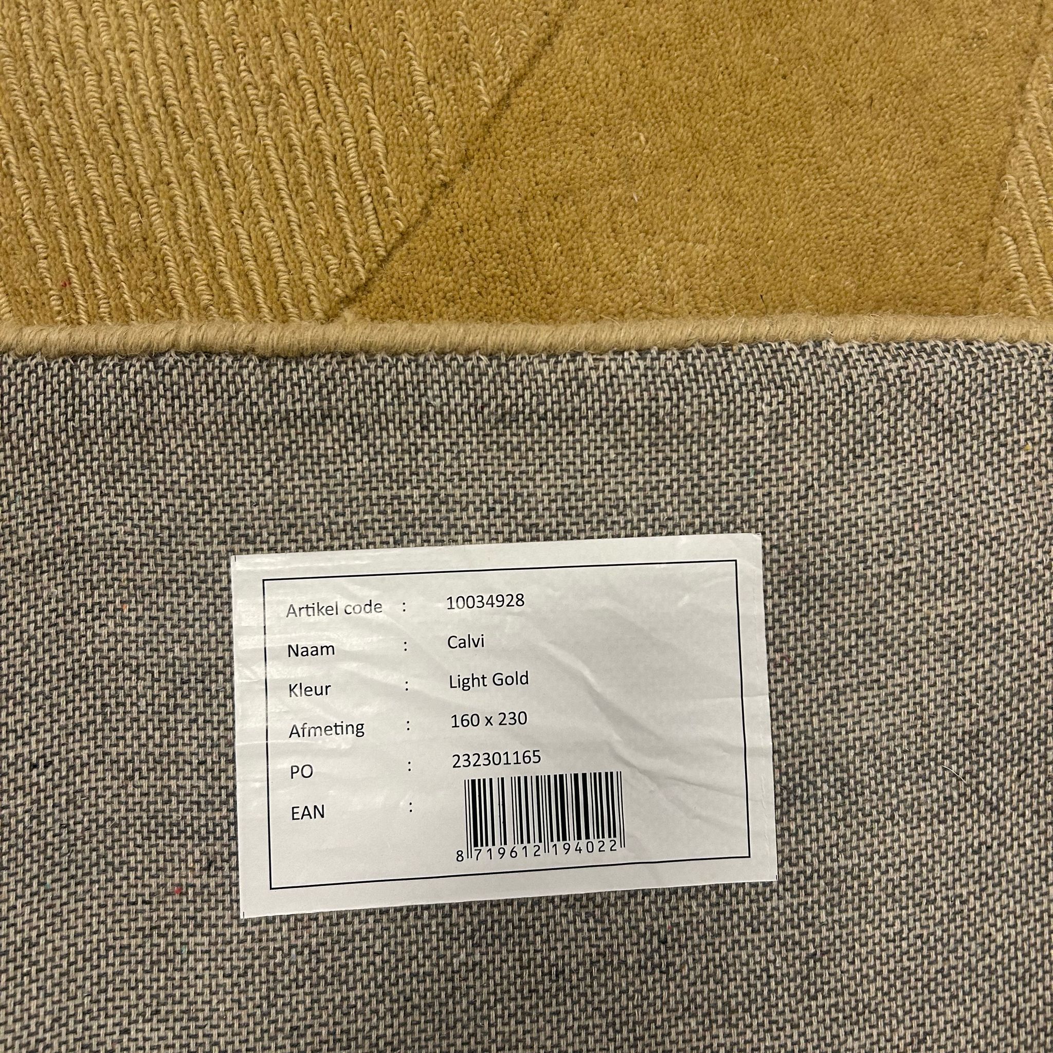 Brinker Carpets Calvi Light Gold Vloerkleed - 160x230cm
