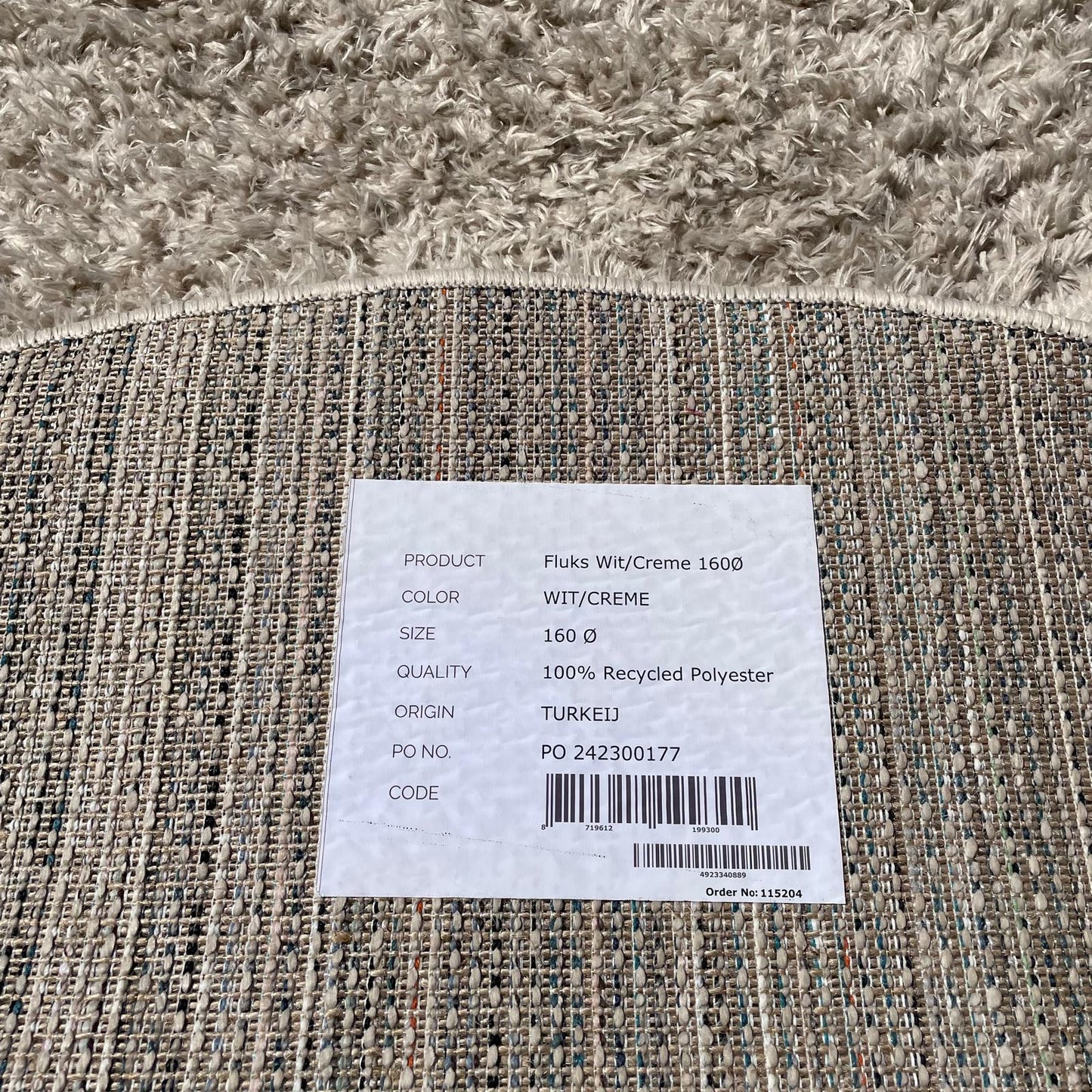 Brinker Carpets Floks Wit/Creme Rond Vloerkleed - 160x160cm