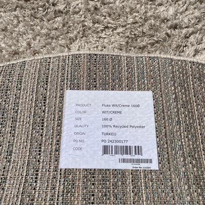 Brinker Carpets Floks Wit/Creme Rond Vloerkleed - 160x160cm