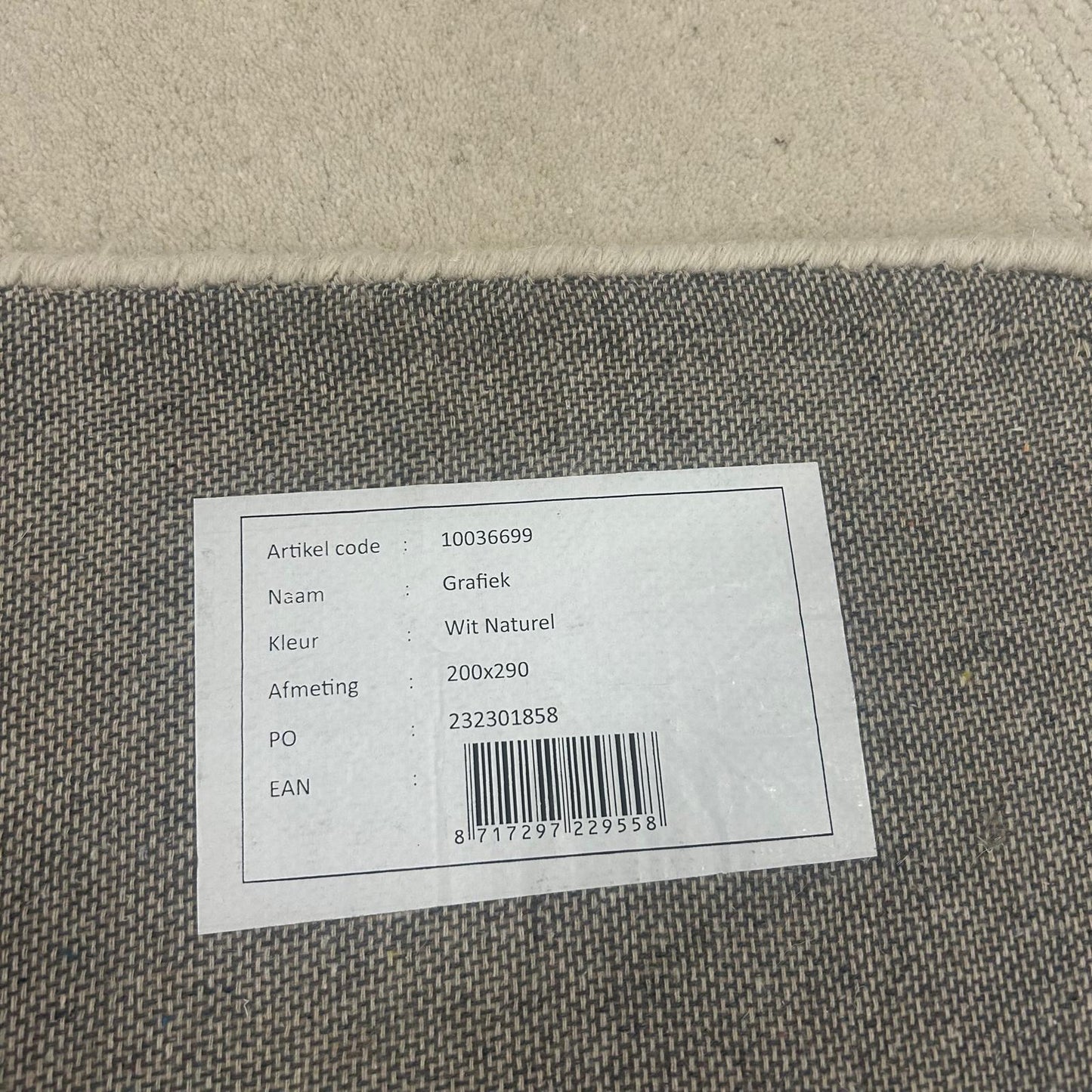 Brinker Carpets Grafiek Wit Naturel Vloerkleed - 200x290cm