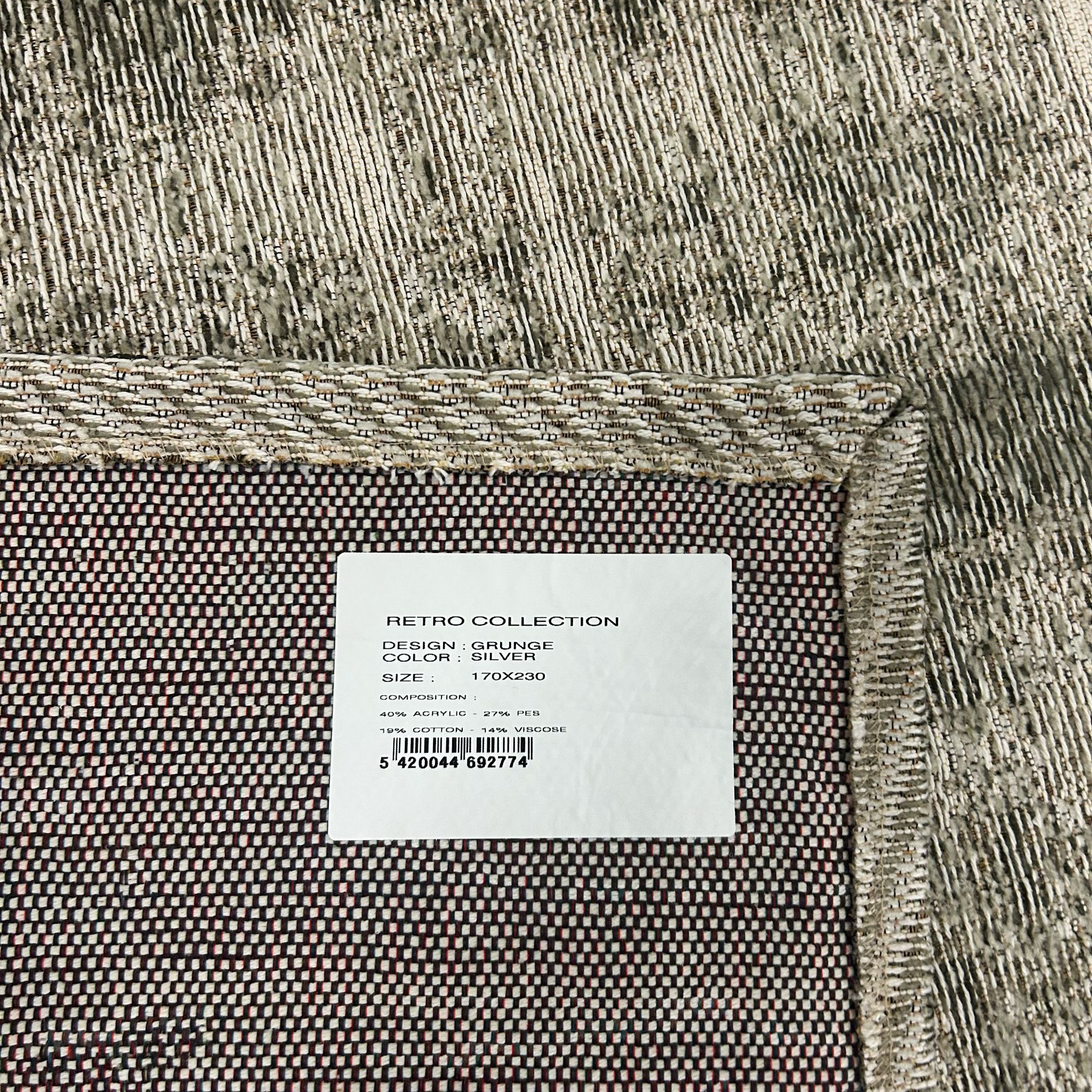Brinker Carpets Grunge Silver Vloerkleed - 170x225cm