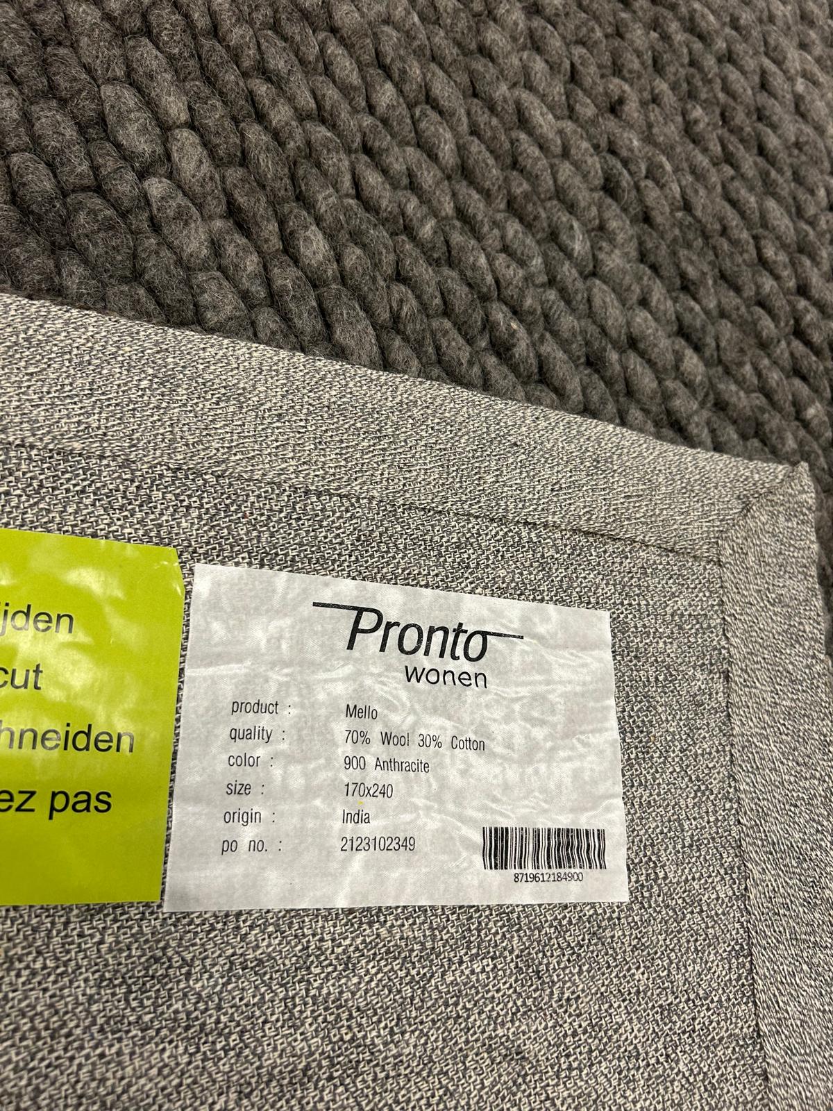 Pronto Wonen Mello 900 Antracite Vloerkleed - 170x240cm
