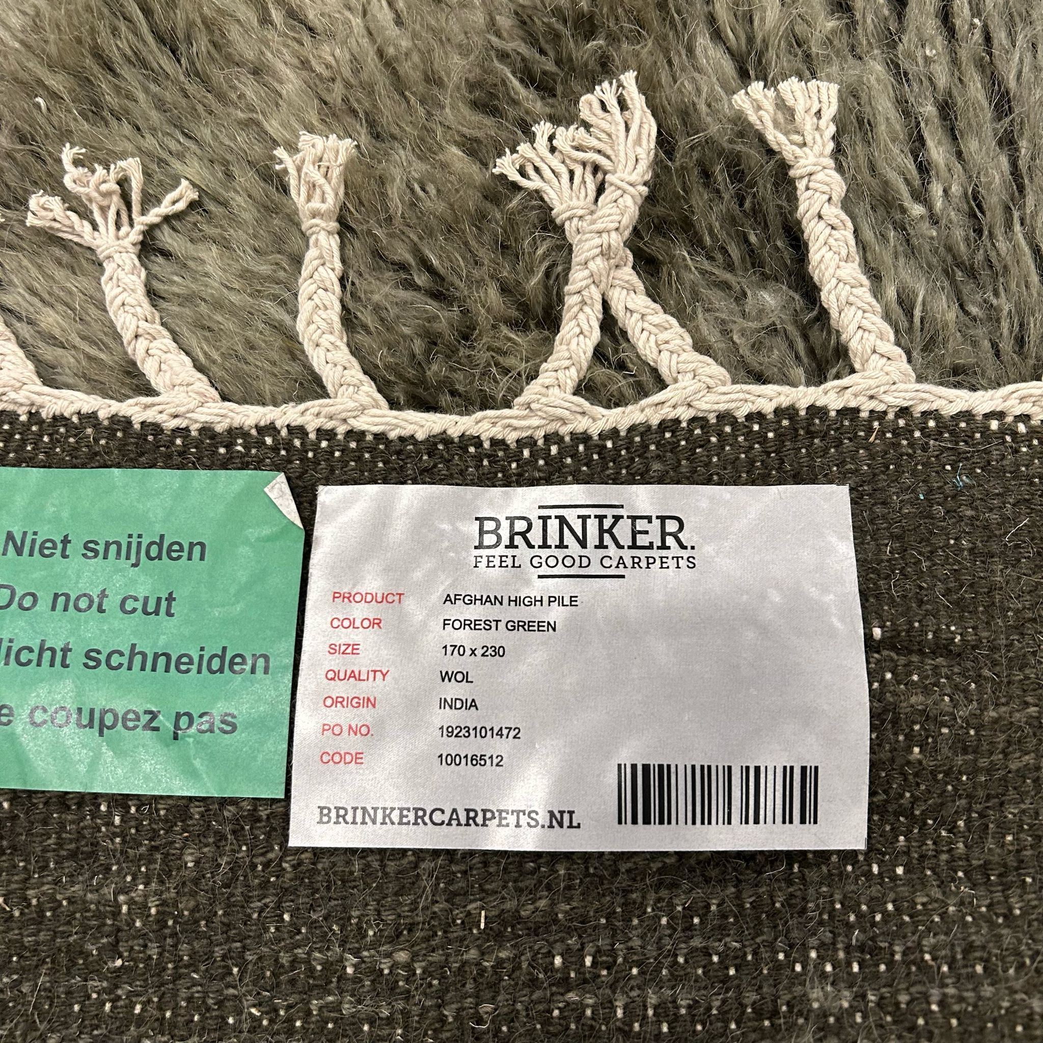 Brinker Carpets Afghano Forest Green Vloerkleed - 170x230cm