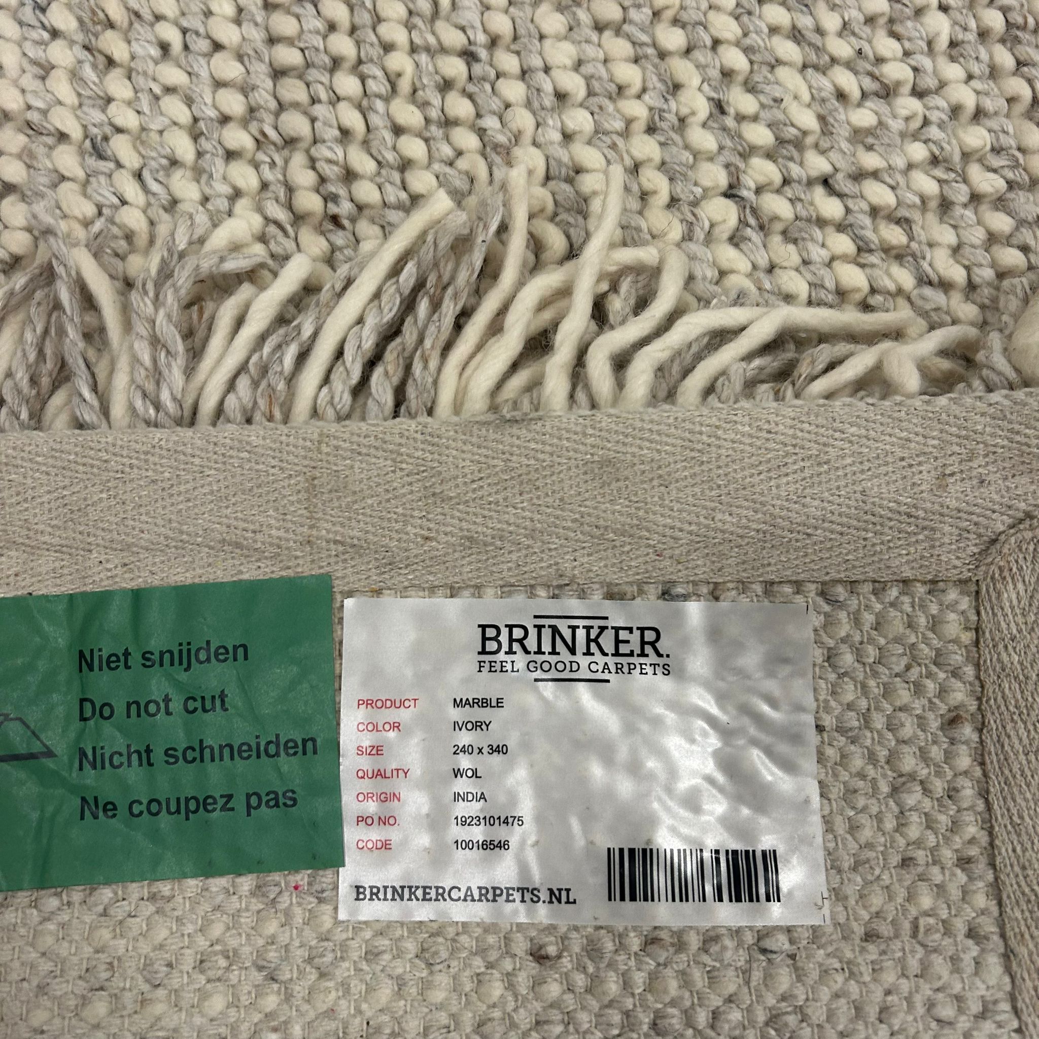 Brinker Carpets Marmo Ivory Vloerkleed - 240x340cm