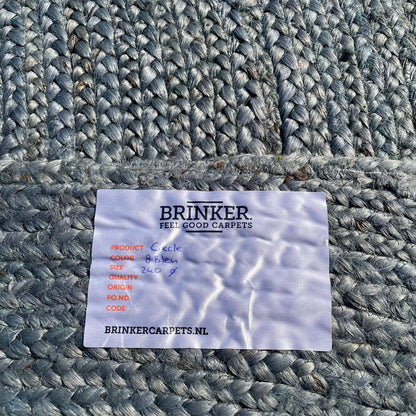 Brinker Carpets Jute Circle Blue Rond Vloerkleed - 240x240cm