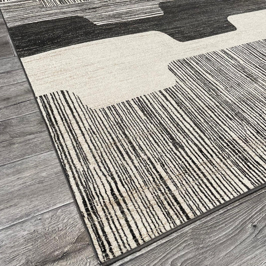 Brinker Carpets Lustrous 922 Black White Vloerkleed - 160x230cm