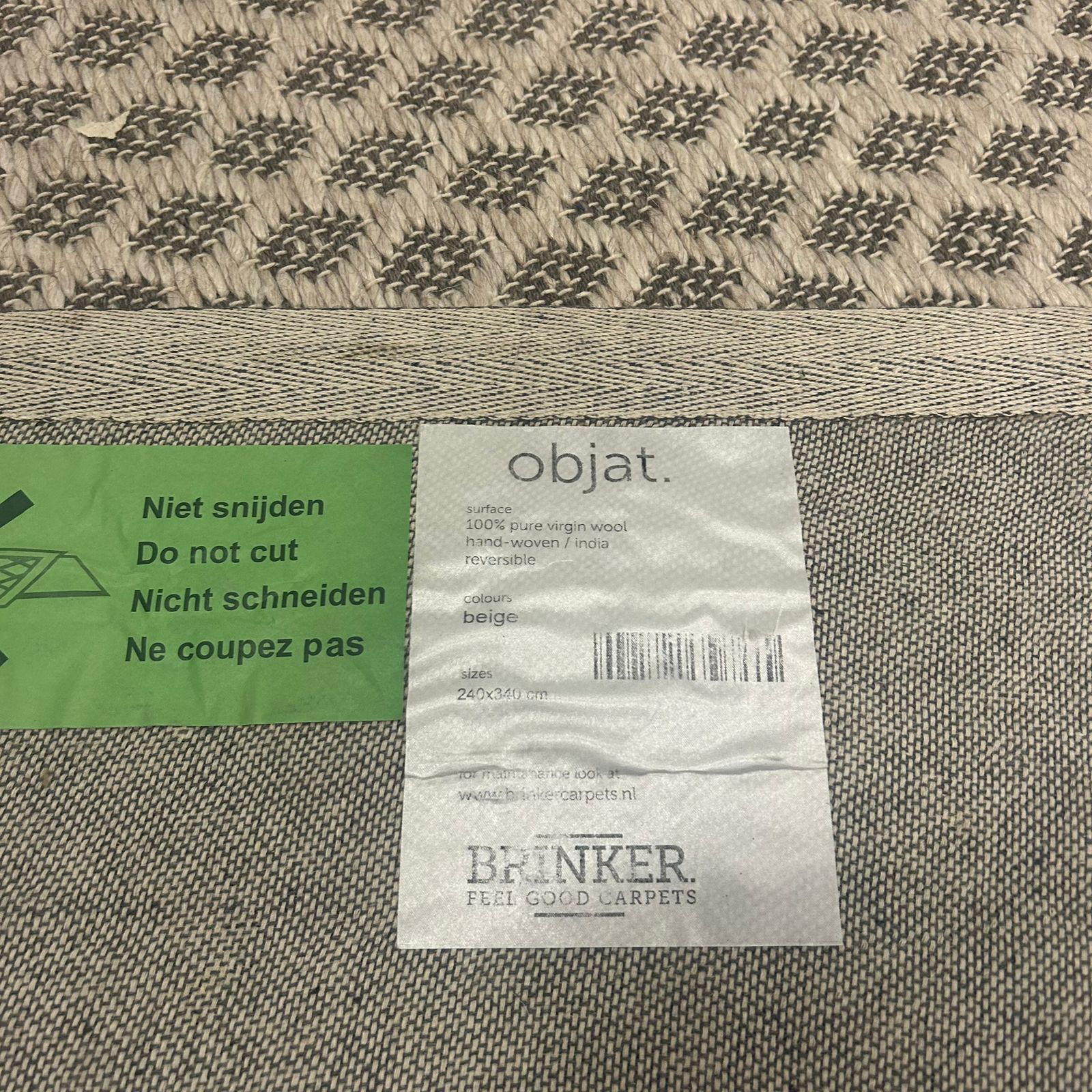 Brinker Carpets Objat Beige Vloerkleed - 240x340cm