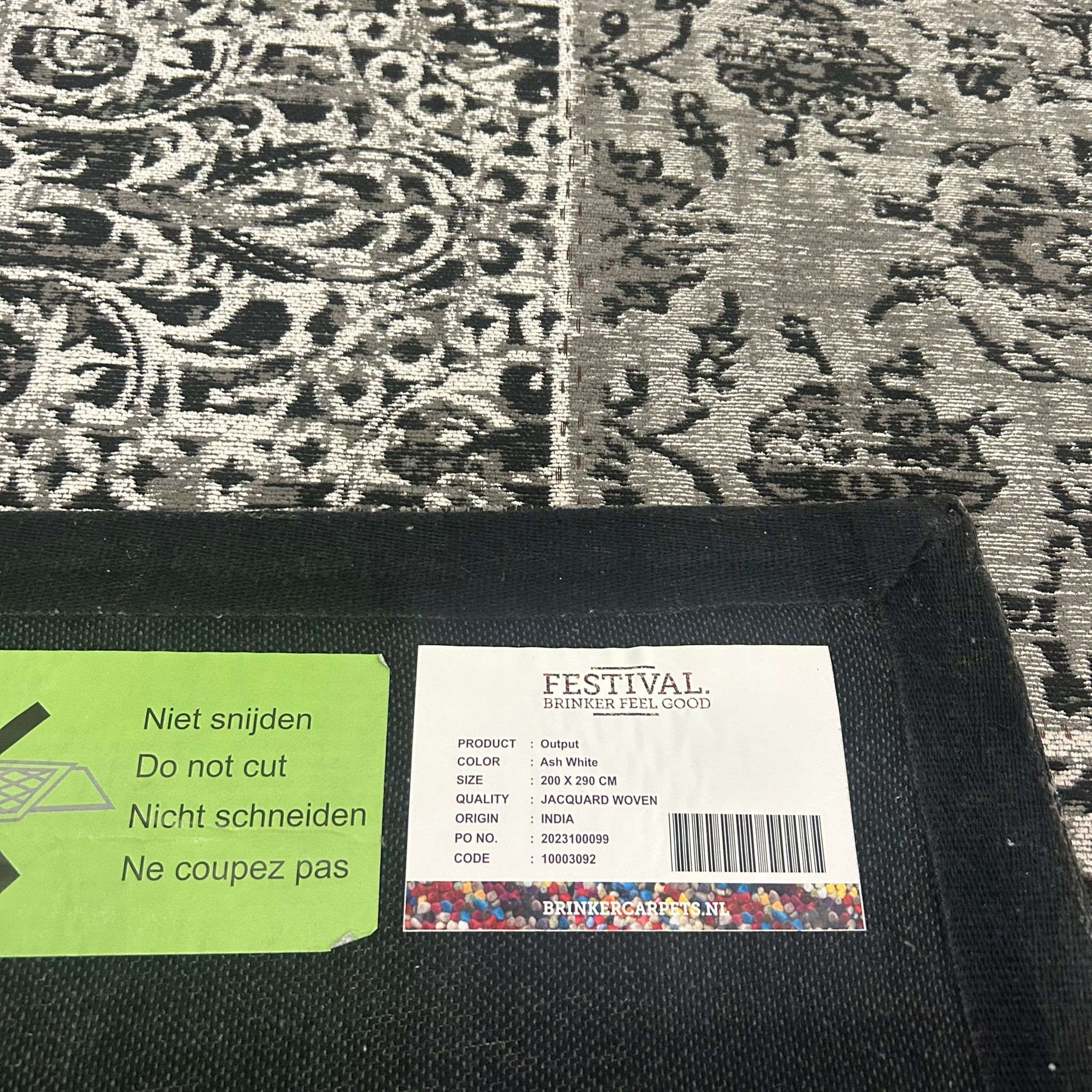 Brinker Carpets Output Ash White - 200x290cm