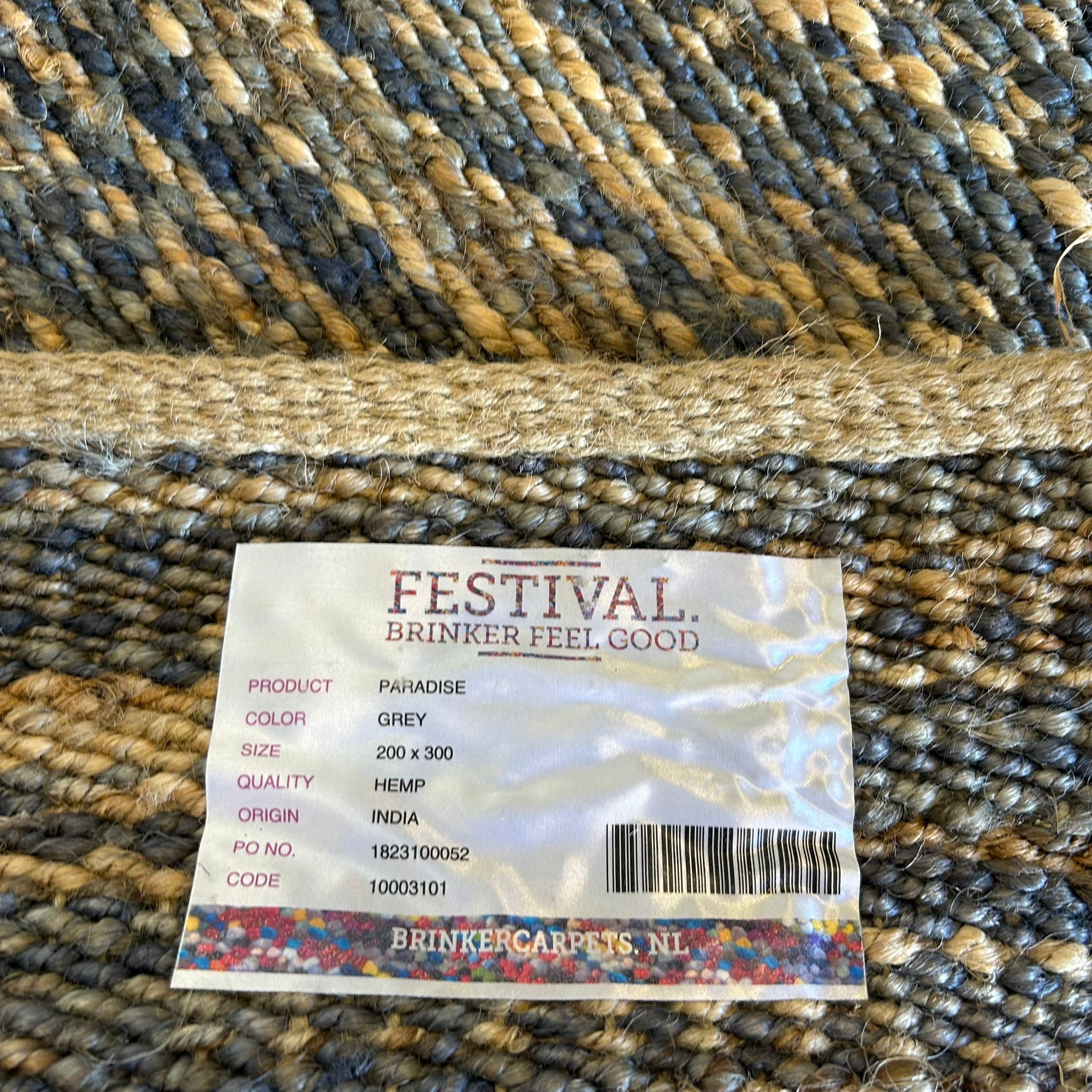 Brinker Carpets Paradise Grey Vloerkleed - 200x300cm