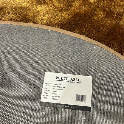 Brinker Carpets Puglia Gold Brown Mix Rond Vloerkleed - 200x200cm