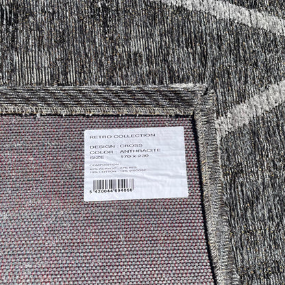 Brinker Carpets Retro Collection Cross Anthracite Vloerkleed - 170x230cm