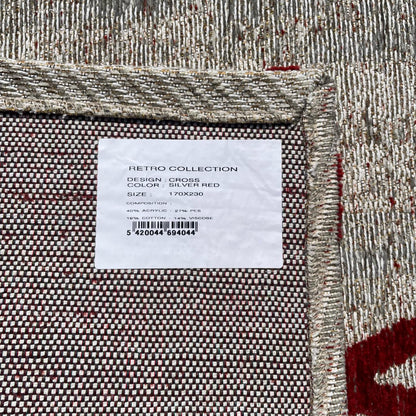 Brinker Carpets Retro Collection Cross Silver Red Vloerkleed - 170x230cm