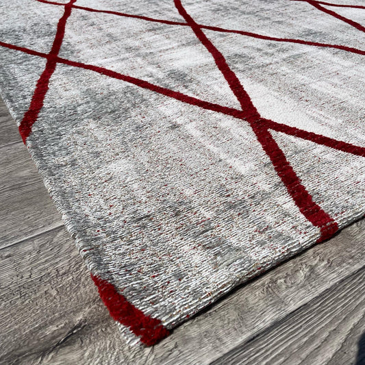 Brinker Carpets Retro Collection Cross Silver Red Vloerkleed - 170x230cm