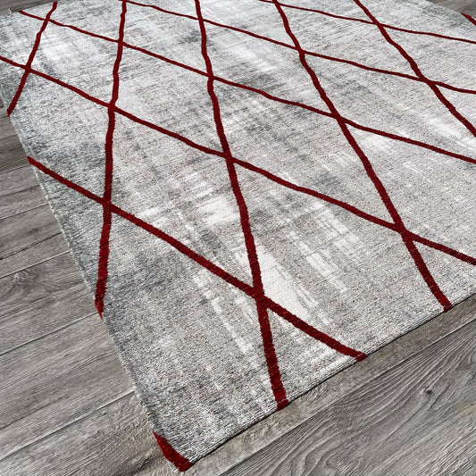 Brinker Carpets Retro Collection Cross Silver Red Vloerkleed - 170x230cm