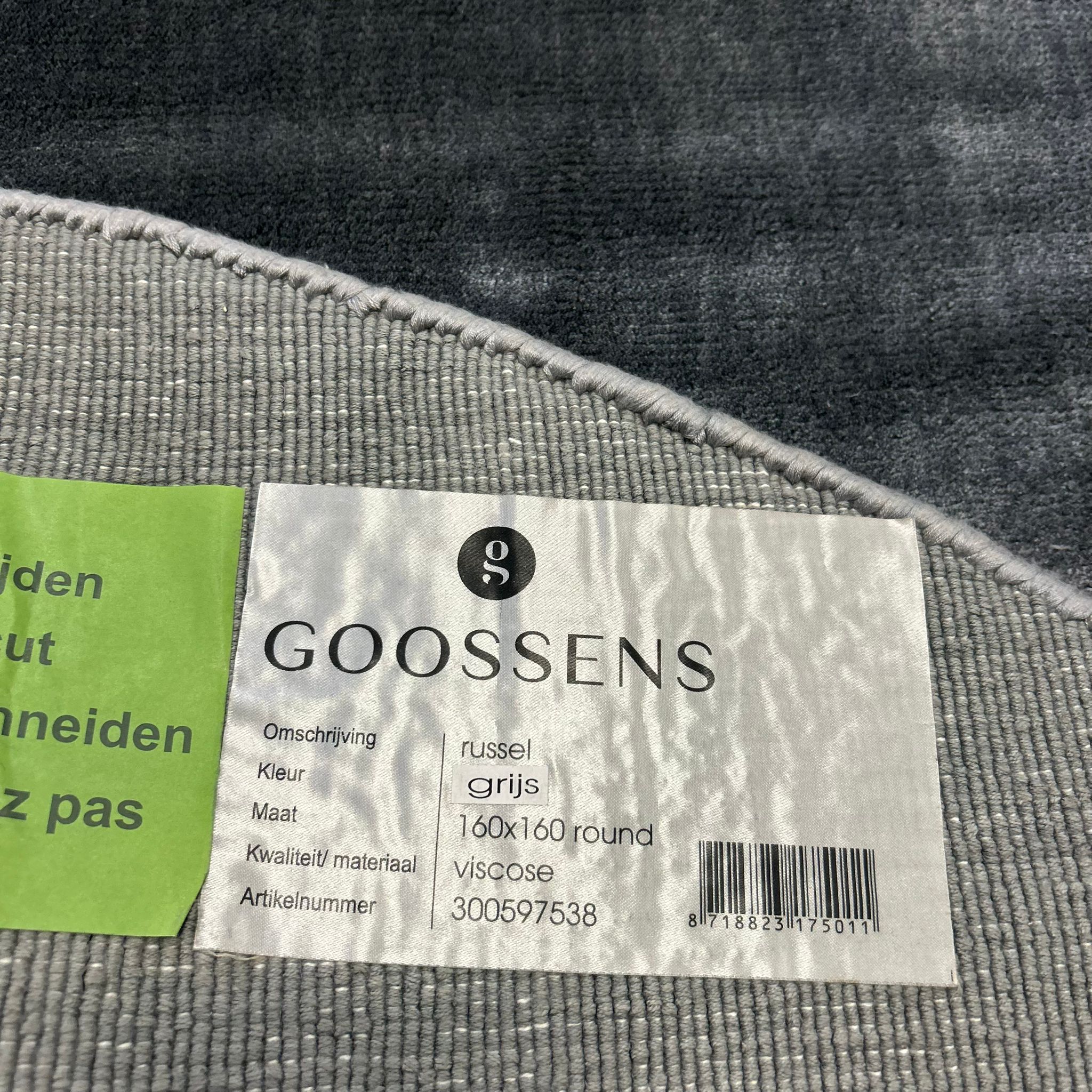 Brinker Carpets Goossens Russel Grijs Vloerkleed - 160x160cm