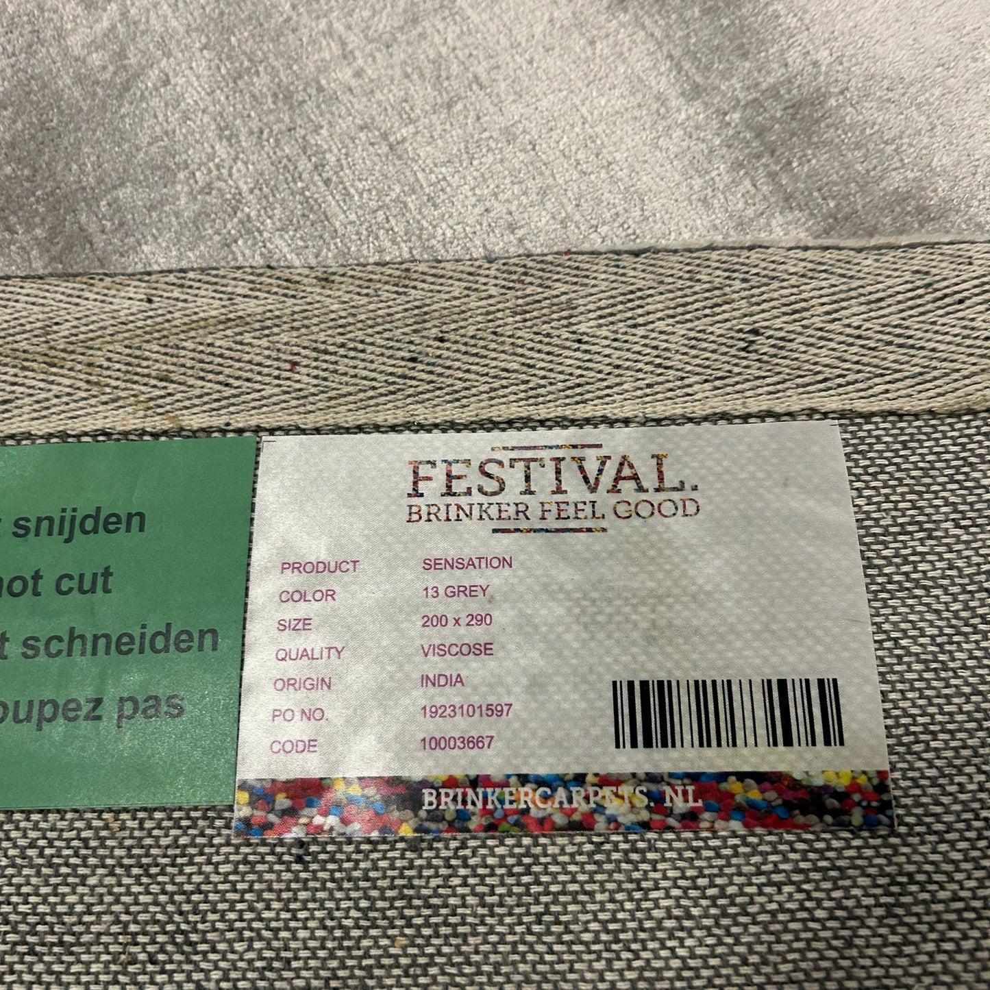 Brinker Carpets Sensation Grey Vloerkleed - 200x290cm