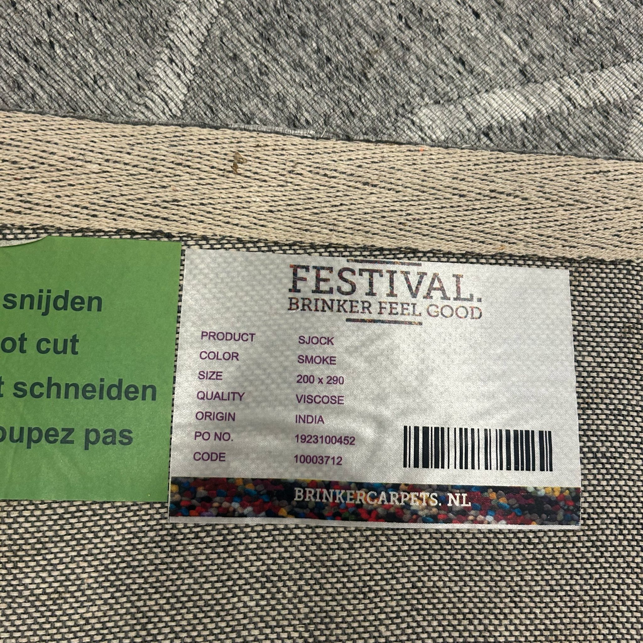 Brinker Carpets Sjock Smoke Vloerkleed - 200x290cm