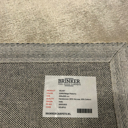 Brinker Carpets Velvet 11995 Beige Pistache Vloerkleed - 200x300cm
