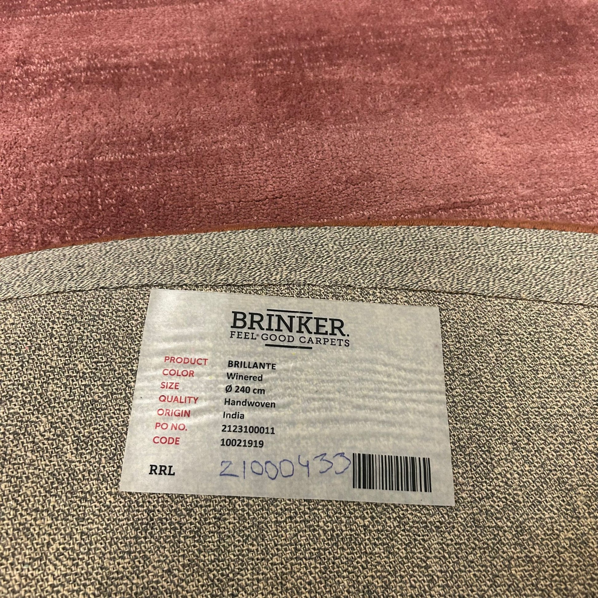Brinker Carpets Brillante Wine Red - 240x240cm - Vloerkleden Koning