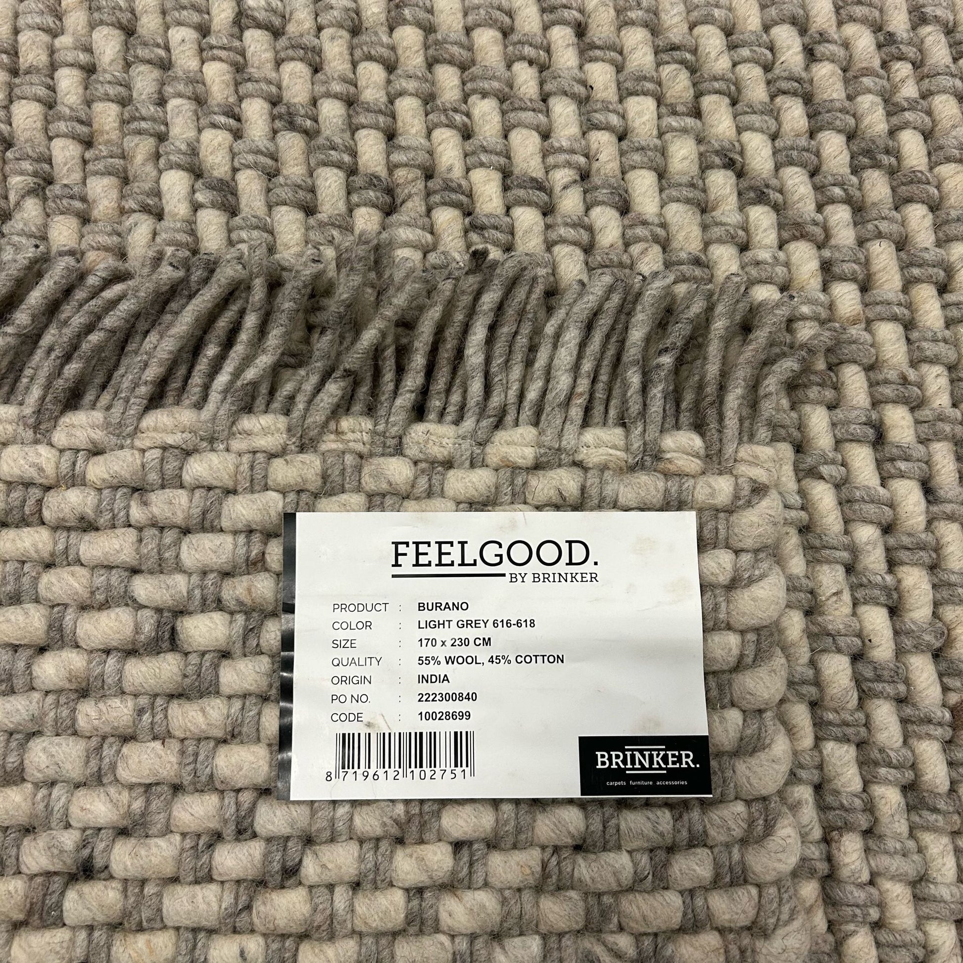 Brinker Carpets Burano Light Grey Vloerkleed - 170x230cm - Vloerkleden Koning