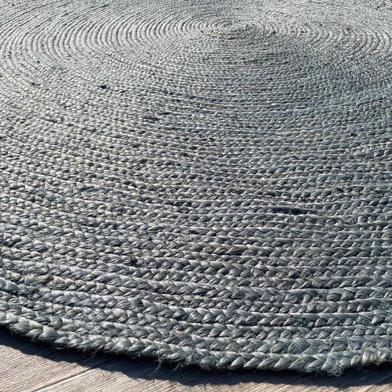 Brinker Carpets Carpets Jute Circle Blue Rond Vloerkleed - 240x240cm - aanzicht 2 - Vloerkleden Koning