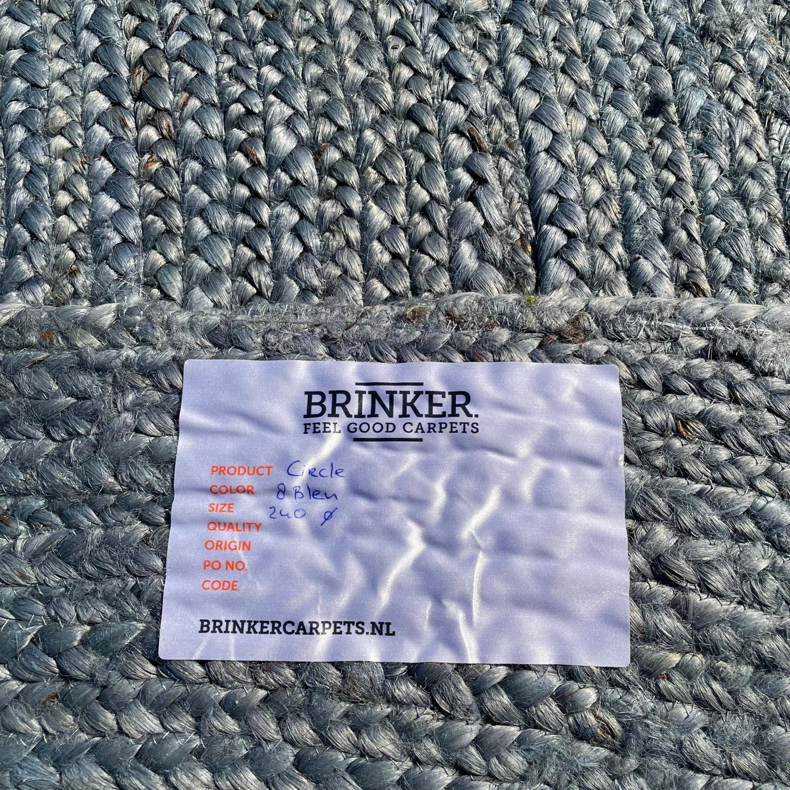 Brinker Carpets Carpets Jute Circle Blue Rond Vloerkleed - 240x240cm - aanzicht 4 - Vloerkleden Koning