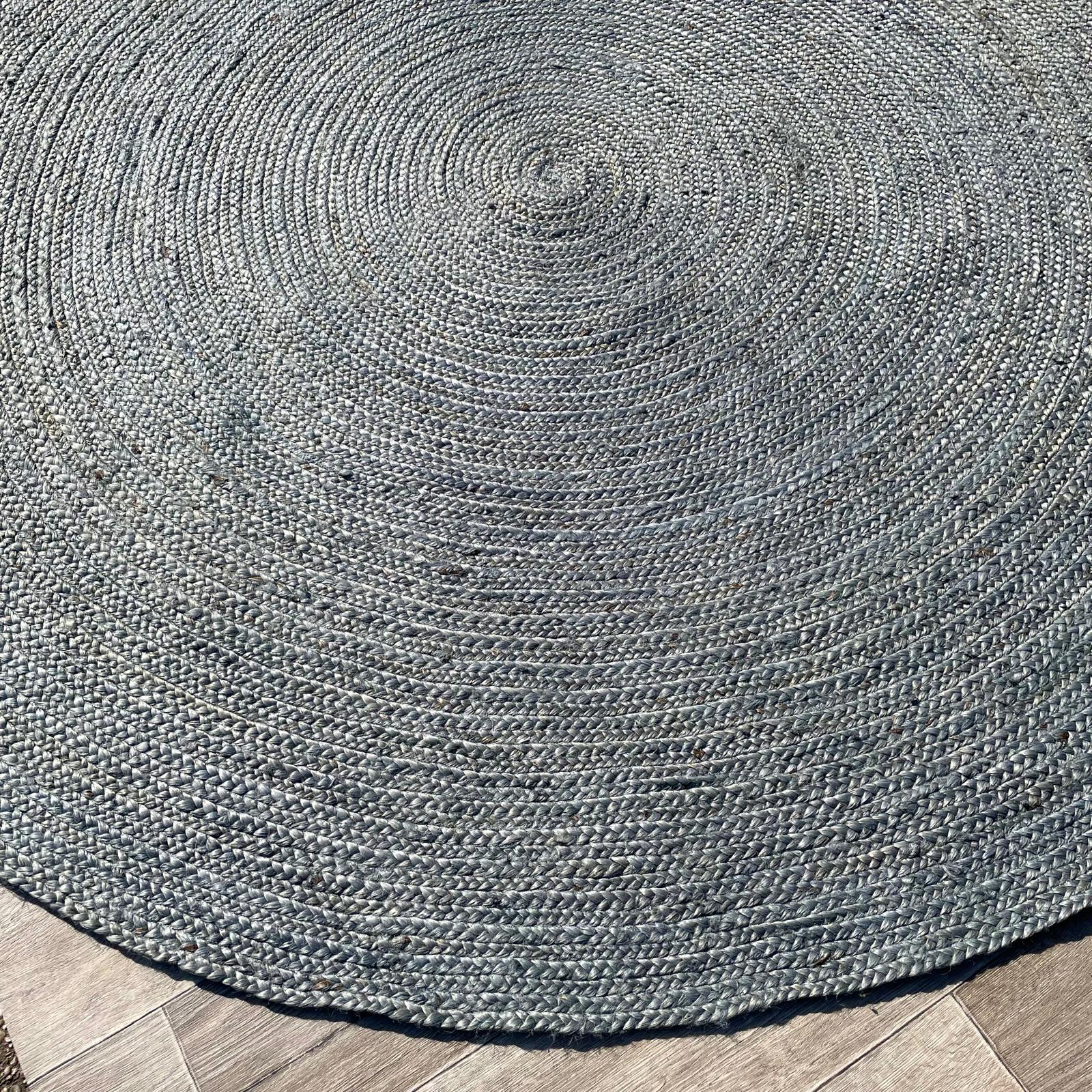 Brinker Carpets Carpets Jute Circle Blue Rond Vloerkleed - 240x240cm - Vloerkleden Koning