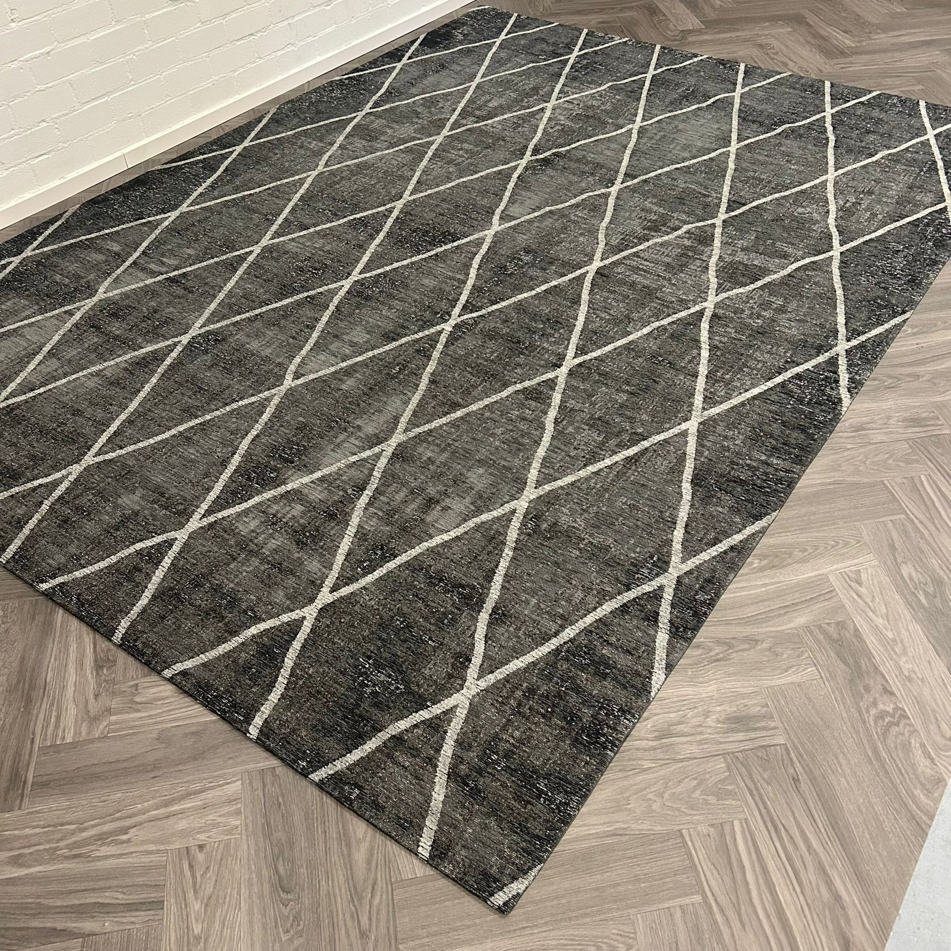 Brinker Carpets Cross Anthracite Vloerkleed - 240x340cm - Vloerkleden Koning