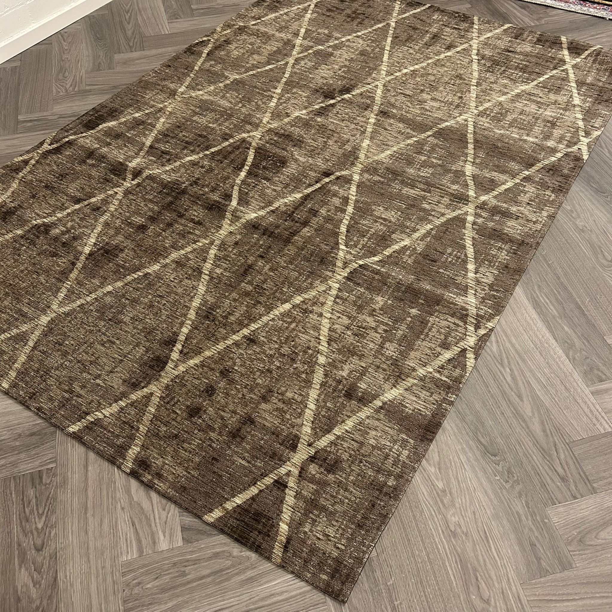 Brinker Carpets Cross Diamo Brown Vloerkleed - 155x230cm - aanzicht 1 - Vloerkleden Koning